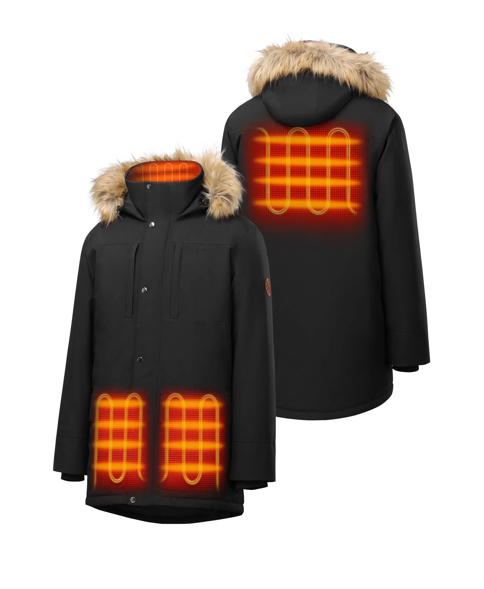 ORORO Heated (Open-box) Gstaad Men's Waterproof Heated Parka (Battery Set Not Included)