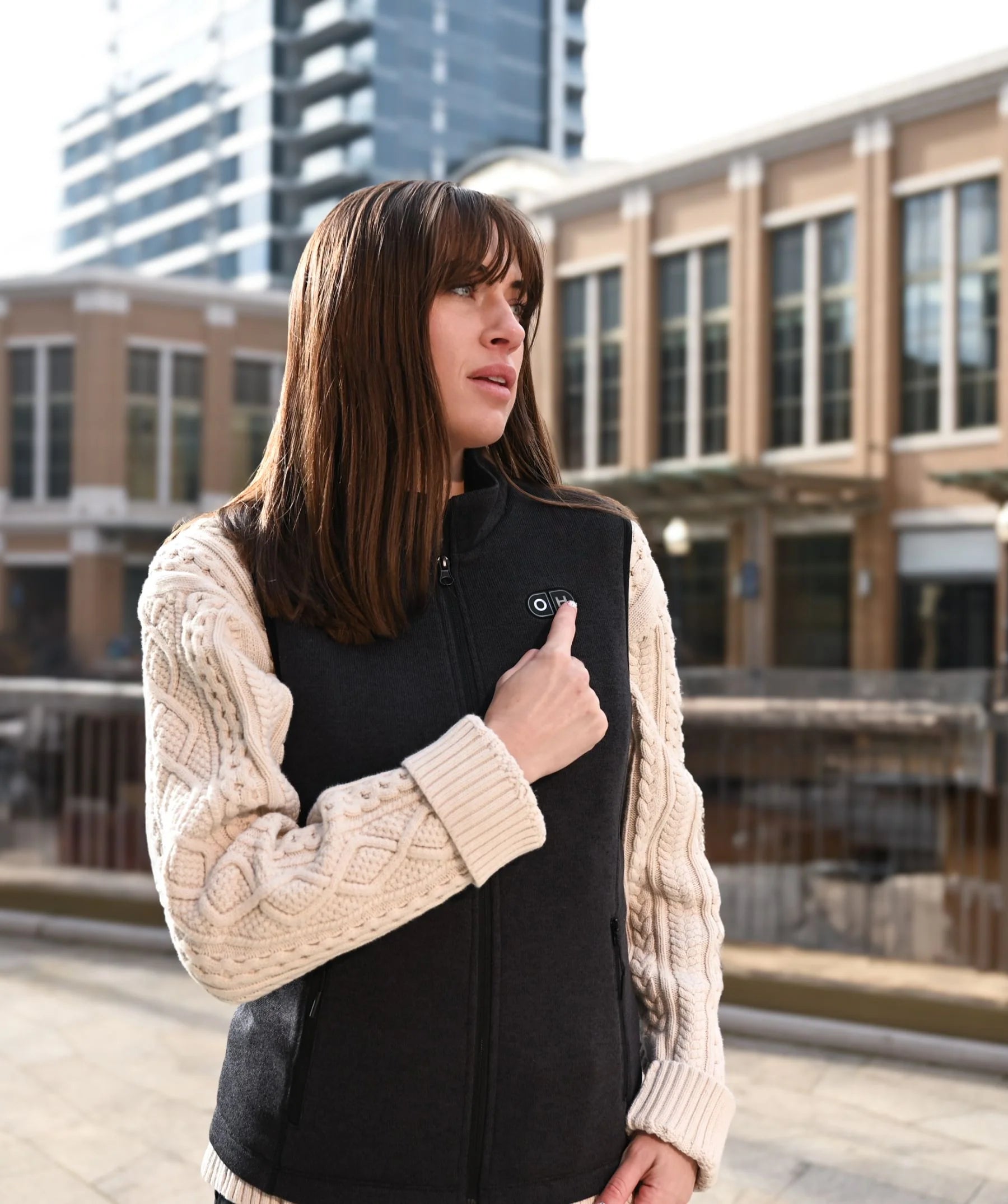 ORORO Heated ORORO Heated x OpenHeat OH-1 Women’s Heated Recycled Fleece Vest (w/ Type-C Power Port) - Image 7