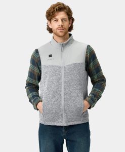 ORORO Heated Augusta Men's Heated Sweater Fleece Vest (Apparel Only)