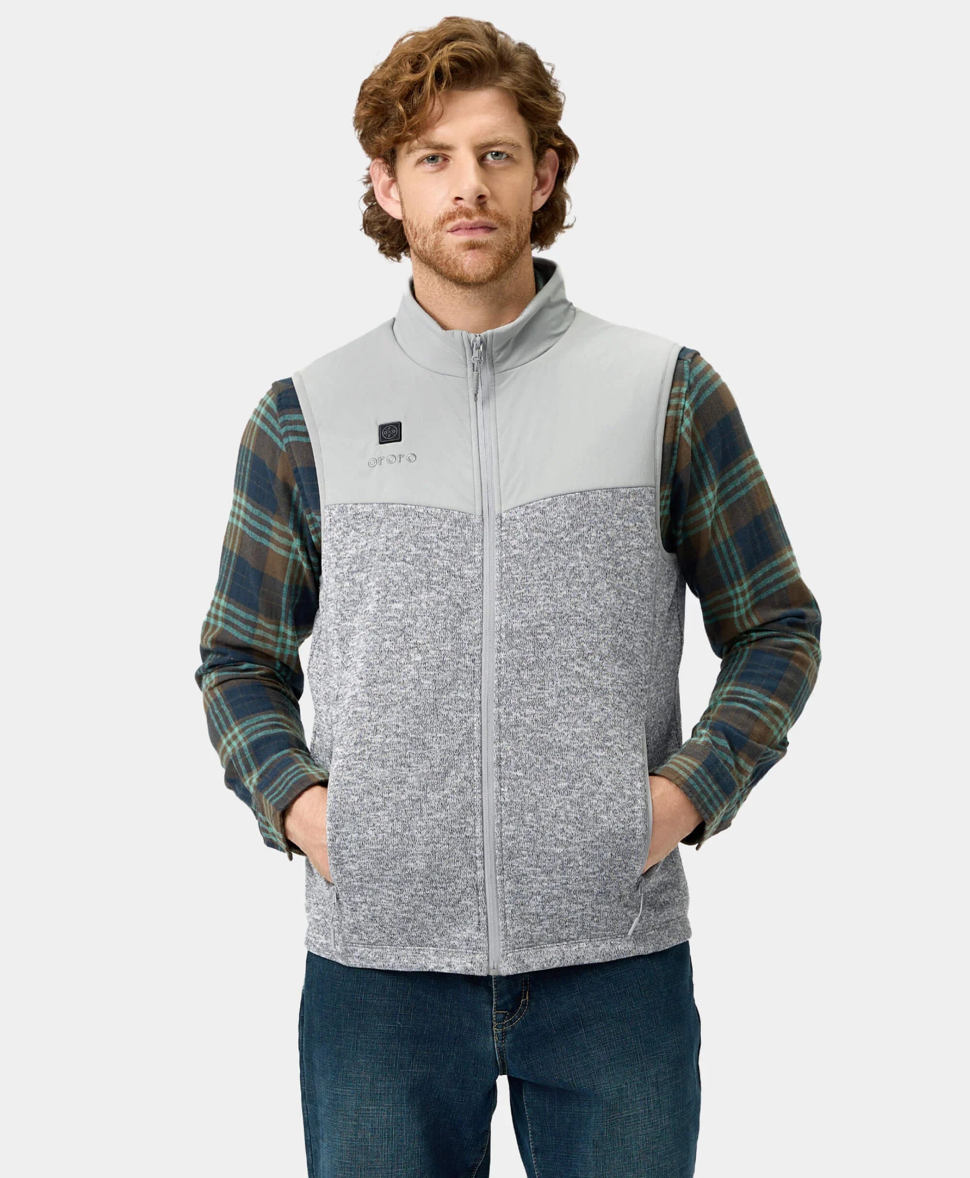 ORORO Heated Augusta Men's Heated Sweater Fleece Vest - Image 8