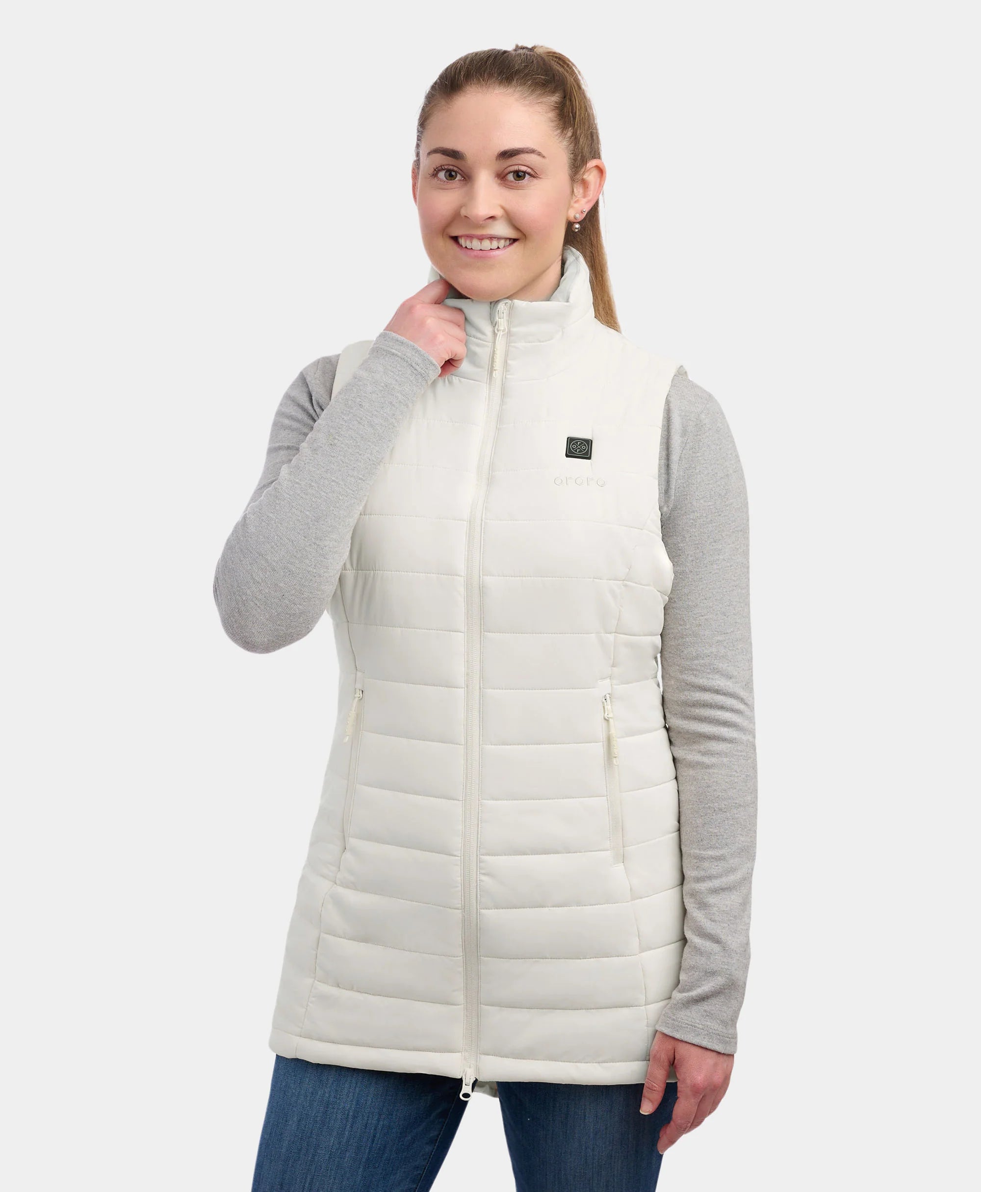 ORORO Heated Tribeca Women's Heated Long Puffer Vest - Image 26