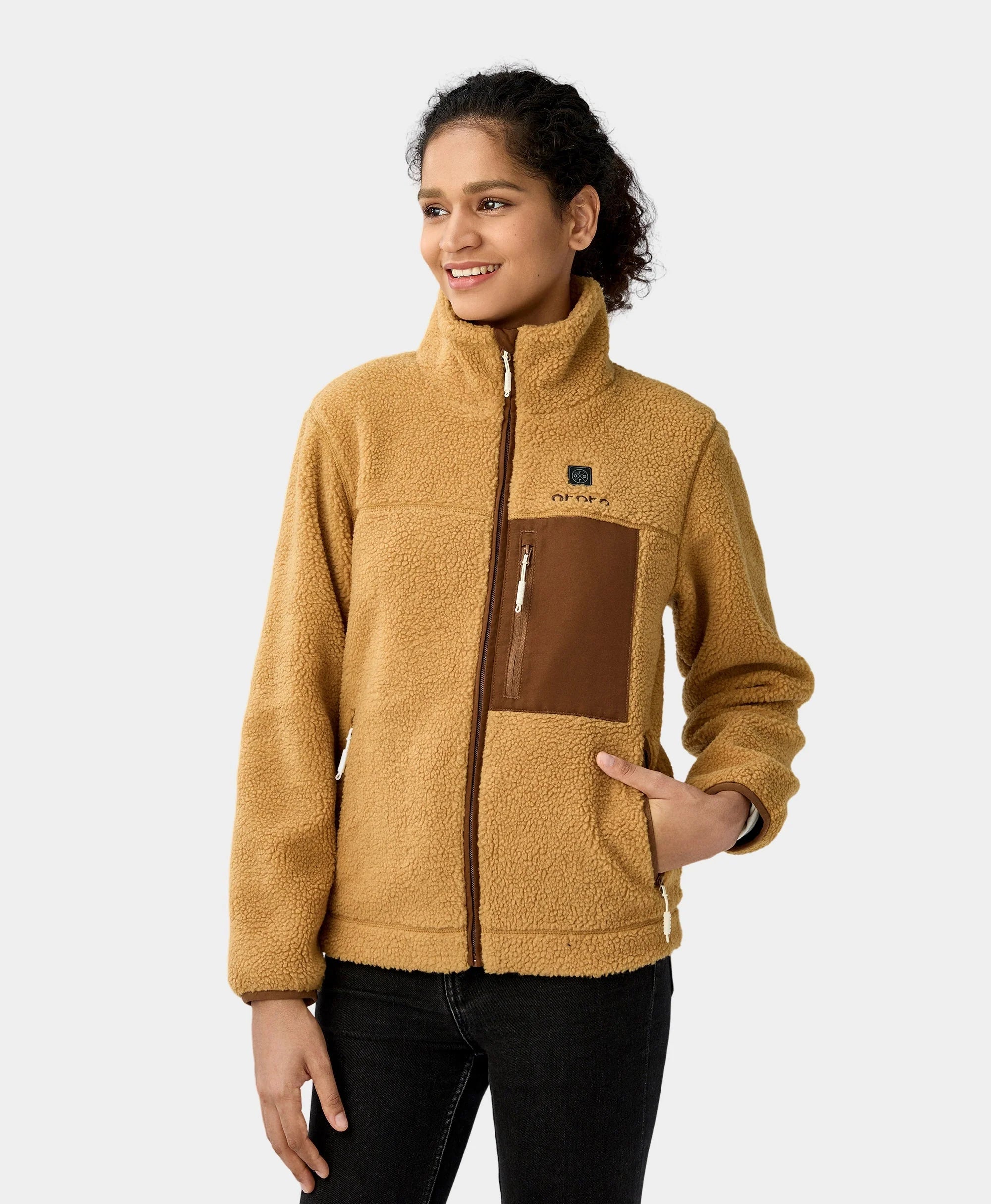 ORORO Heated Women's Colorblock Recycled Fleece Heated Jacket (Apparel Only) - Image 22