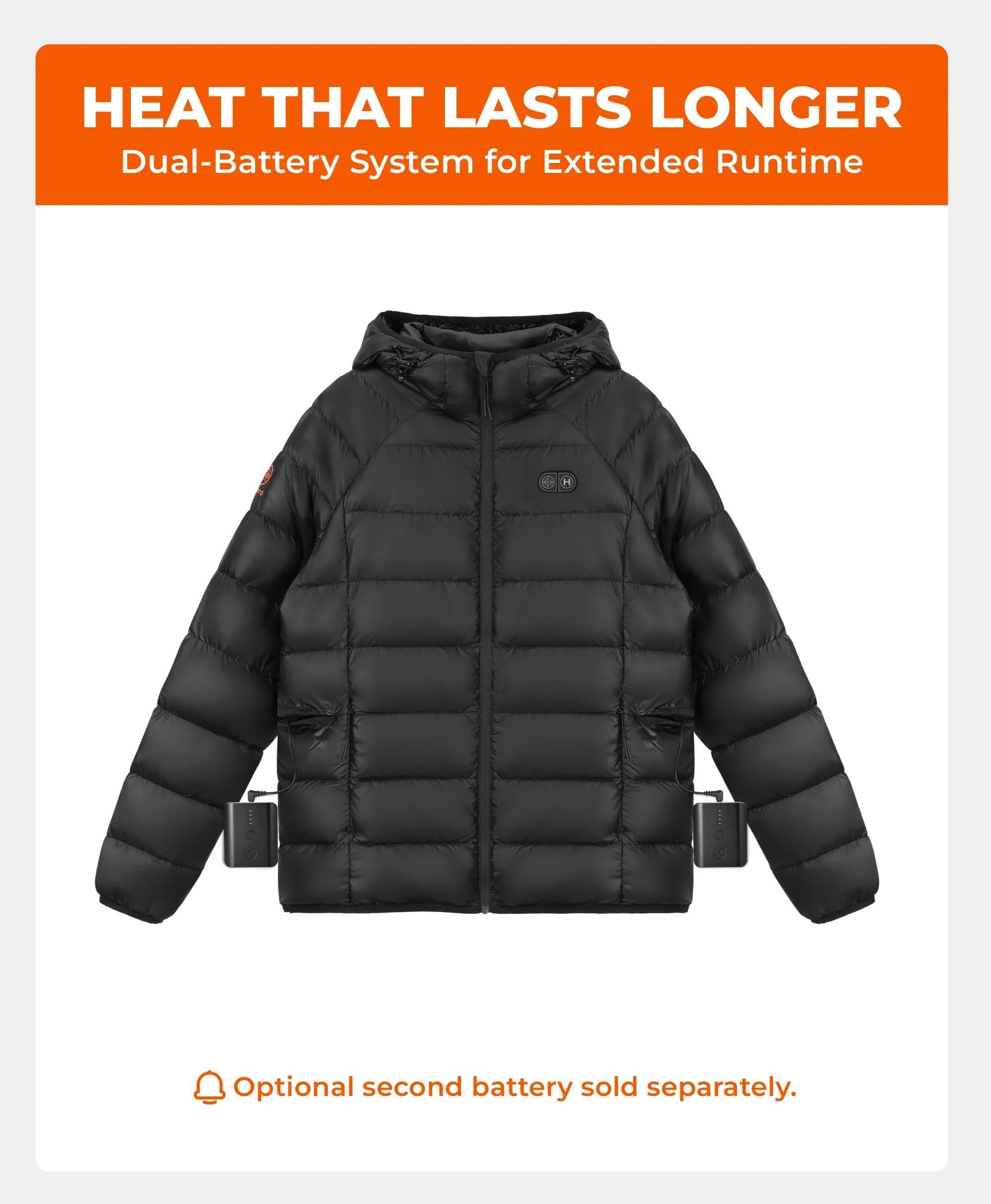 ORORO Heated AeroPro Men's 8-Zone Packable Heated Down Jacket - Image 8