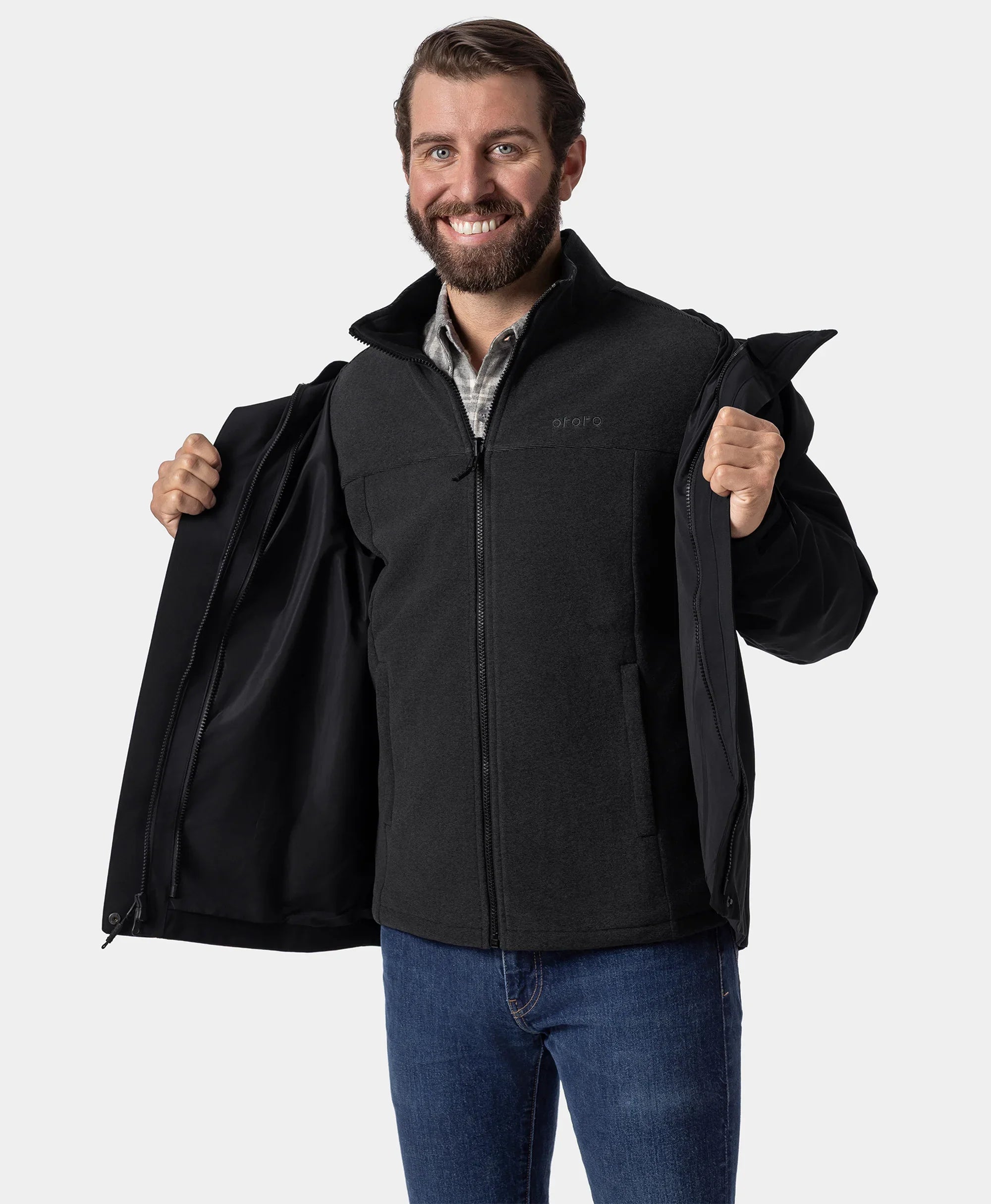 ORORO Heated River Ridge Men’s 3-in-1 Heated Jacket with Fleece Liner - Image 30