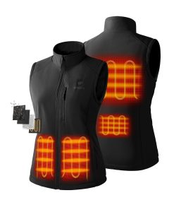 ORORO Heated (Open-box) Women's Heated Softshell Vest - Lower Back Heating (Battery Set Not Included)
