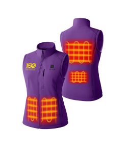 Alternative view of ORORO Heated Women's 4-Zone Heated Softshell Vest (Purple) - WKC 150th Anniversary Edition