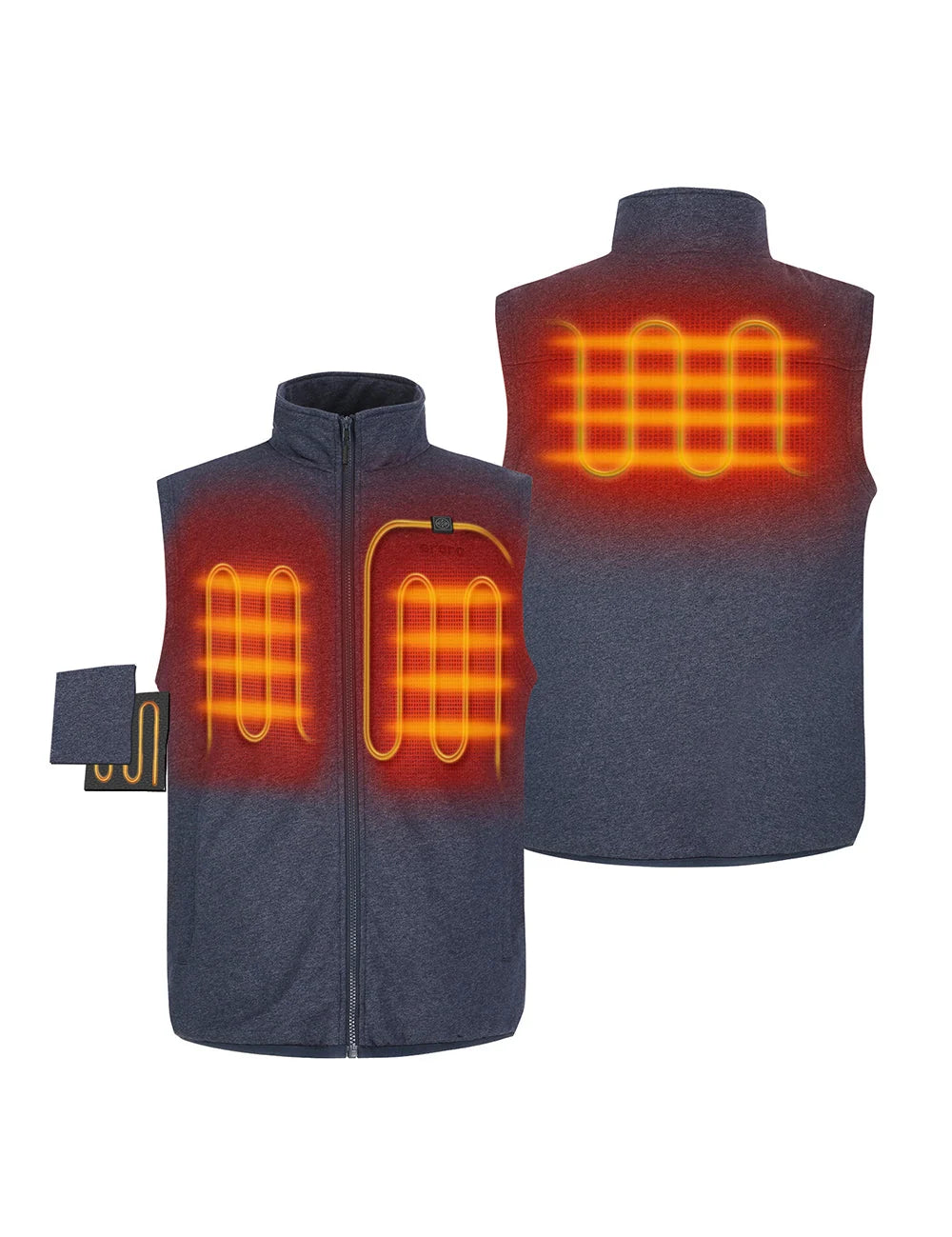 ORORO Heated Men's Heated Fleece Vest (Apparel Only) (ORORO Heated Final Sale) - Image 38