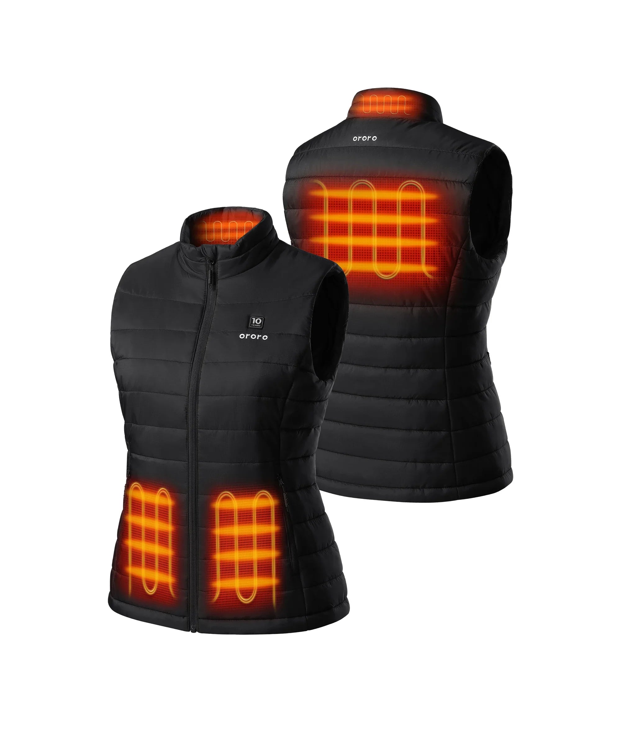 ORORO Heated Women's 4-Zone Classic Heated Vest (10-Year Anniversary Limited Edition) - Black - Image 4