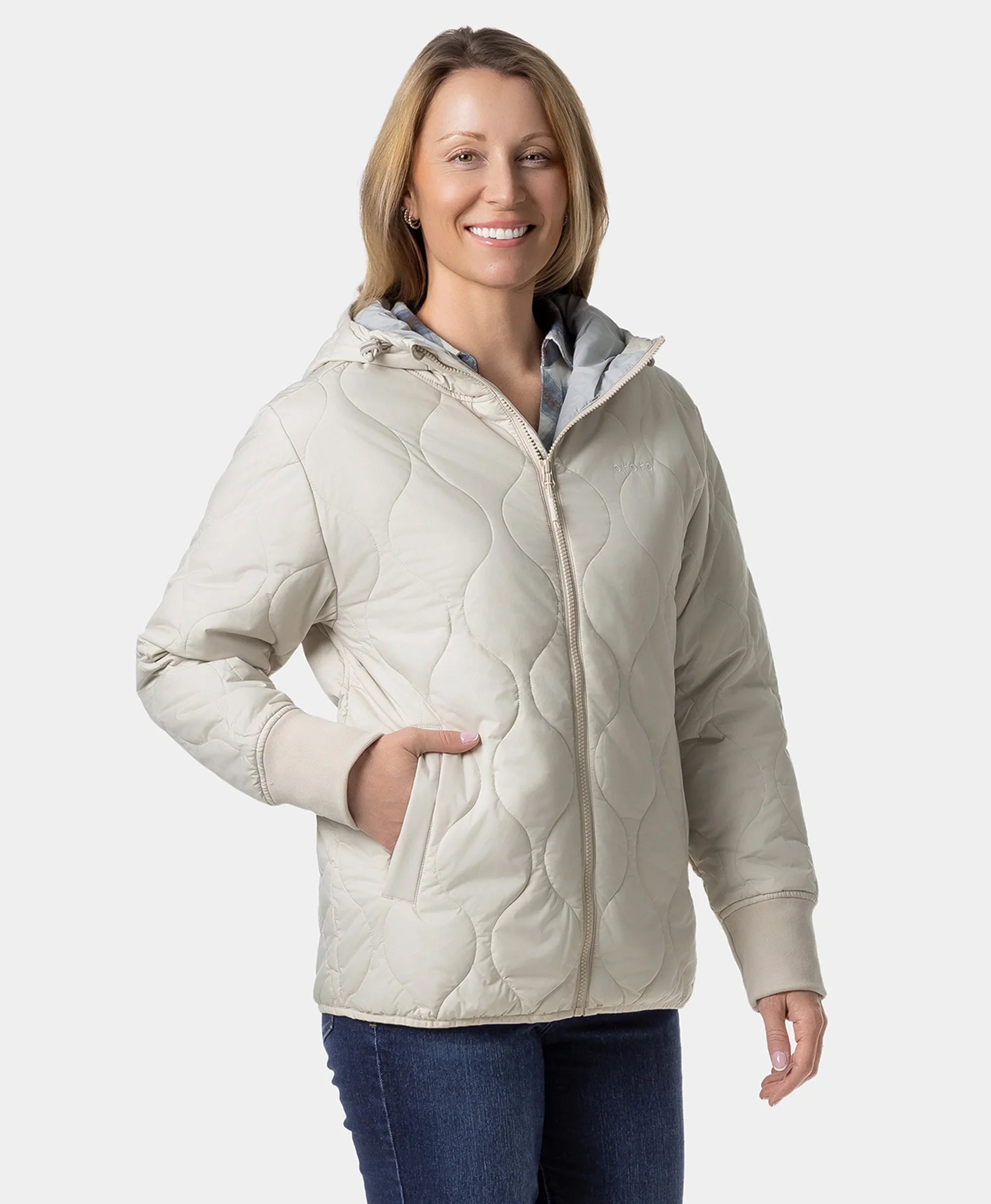 ORORO Heated Stargazer Women's Heated Quilted Hoodie Jacket (ORORO Heated Final Sale) - Image 17