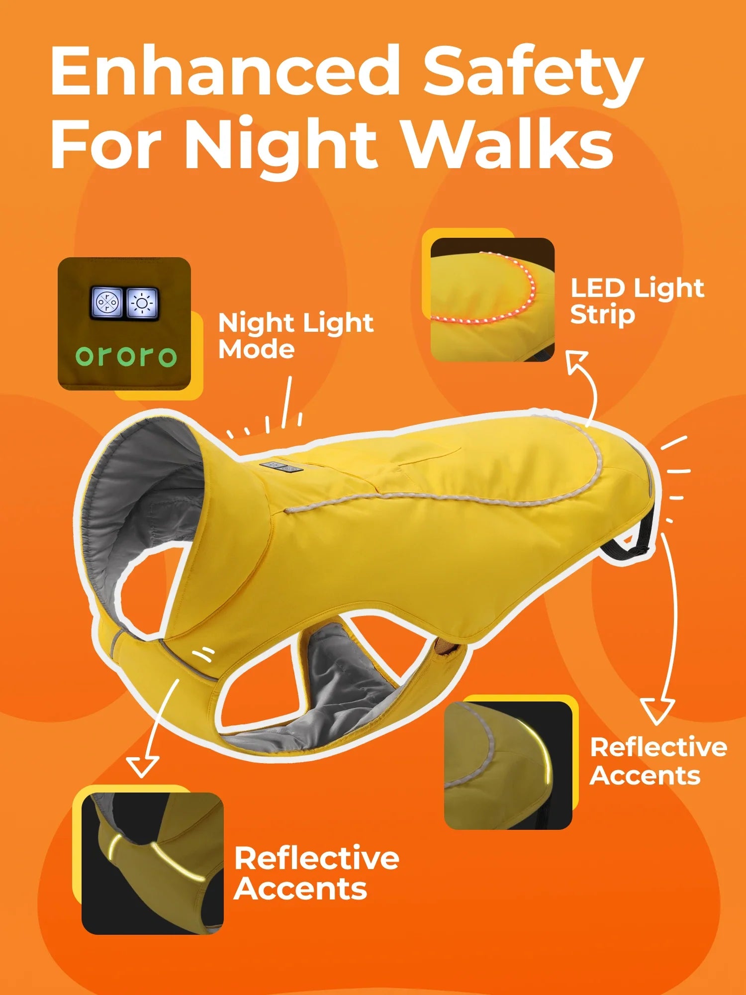 ORORO Heated Koldpwoof 4-Zone Heated Dog Vest w/ LED Lights - Image 23
