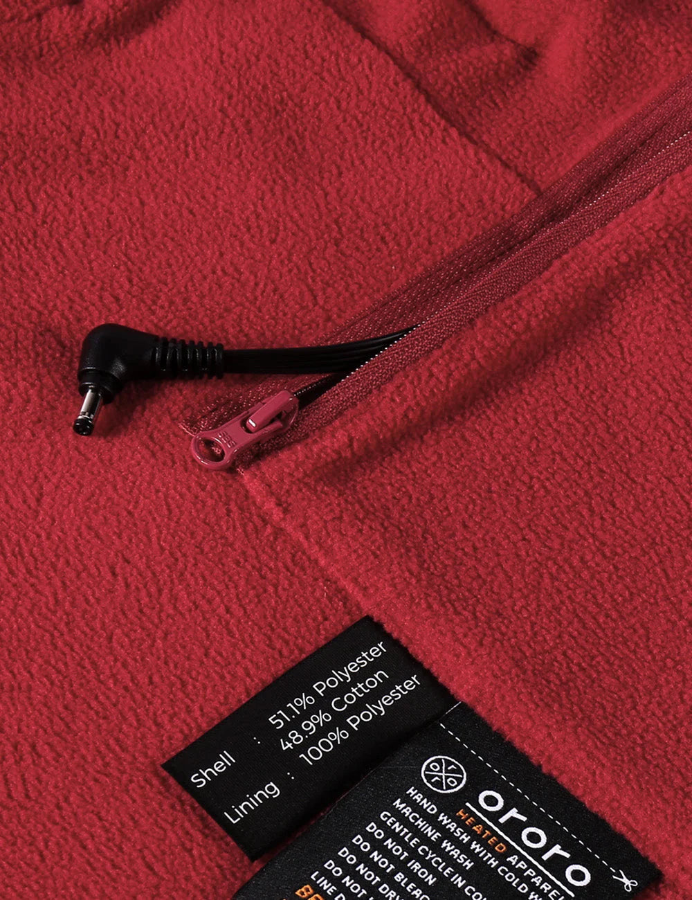 ORORO Heated Men's Heated Full-Zip Fleece Jacket (Apparel Only) - Image 33