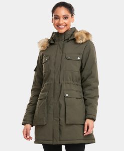 ORORO Heated Women's Heated Thermolite® Parka (4 Heating Zones) (ORORO Heated Final Sale)