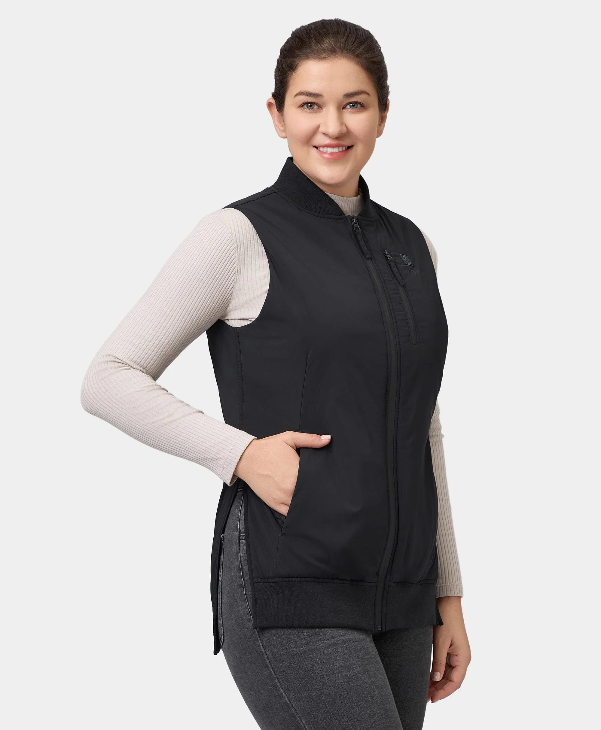 ORORO Heated (Open-box) Blair Women's Heated Long Bomber Vest (Battery Set Not Included) - Image 3