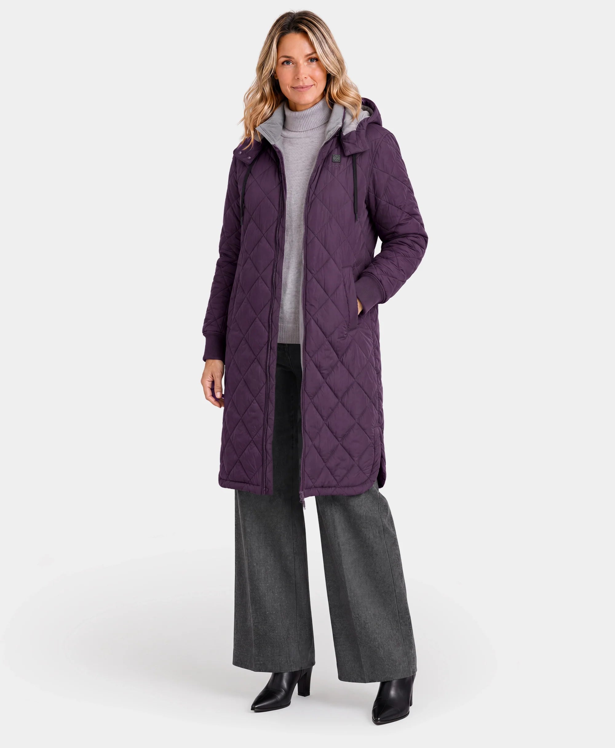 ORORO Heated Uptown Women's 4-Zone Heated Parka w/ Removable Hood - Image 3