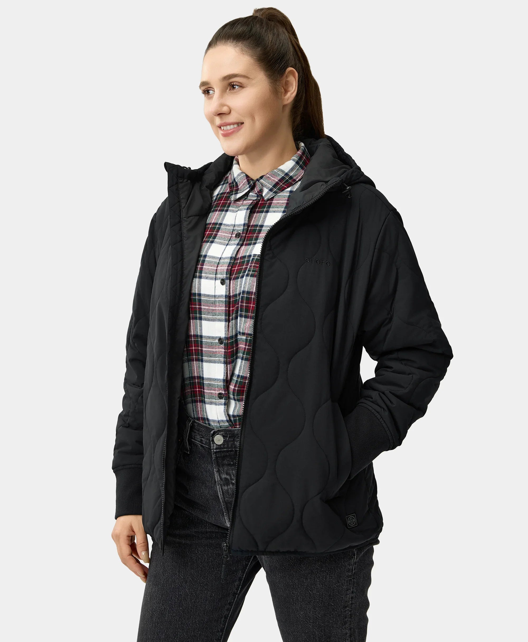 ORORO Heated Stargazer Women's Heated Quilted Hoodie Jacket (ORORO Heated Final Sale) - Image 11