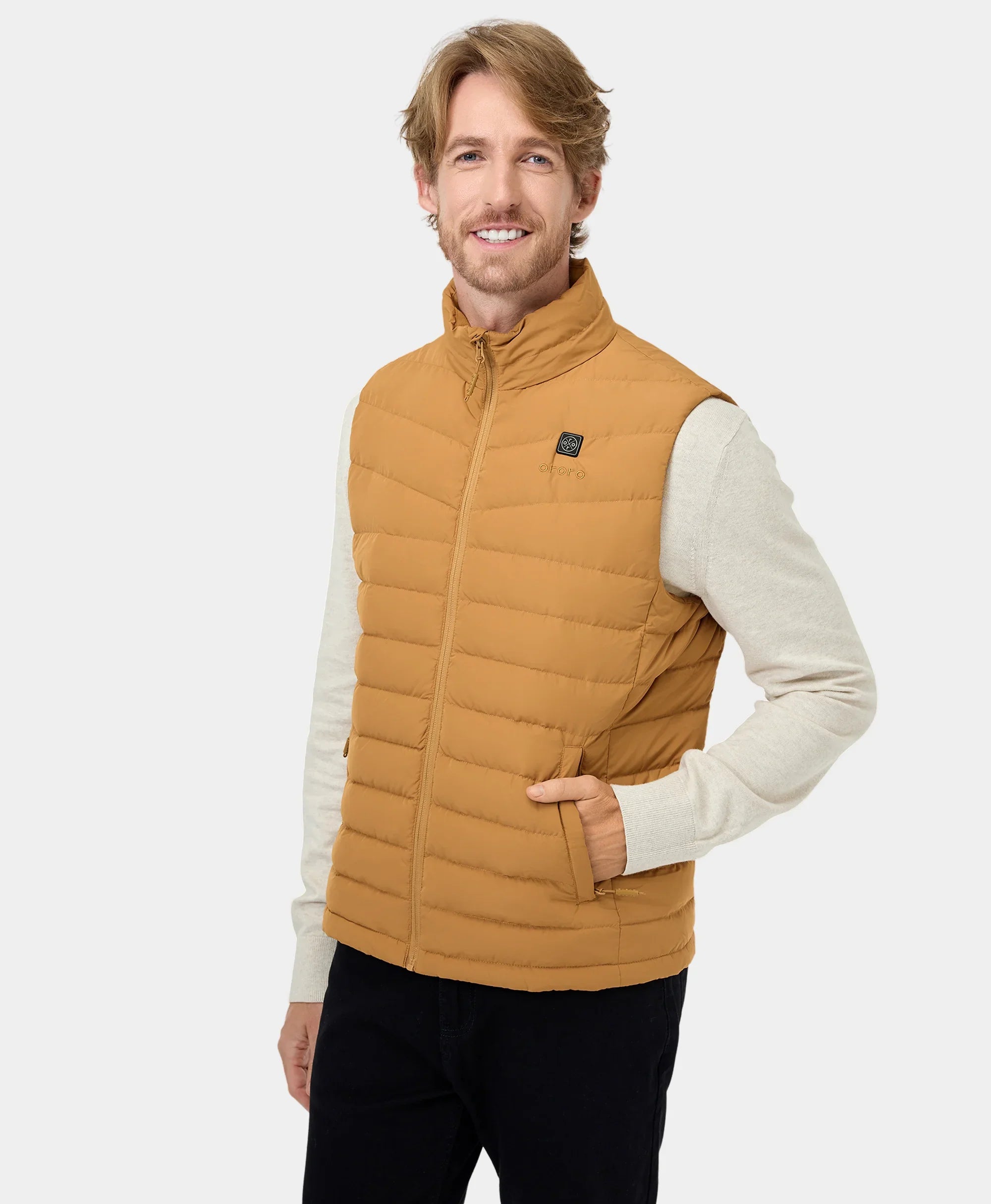 ORORO Heated Men's Heated Lightweight Down Vest - Image 39
