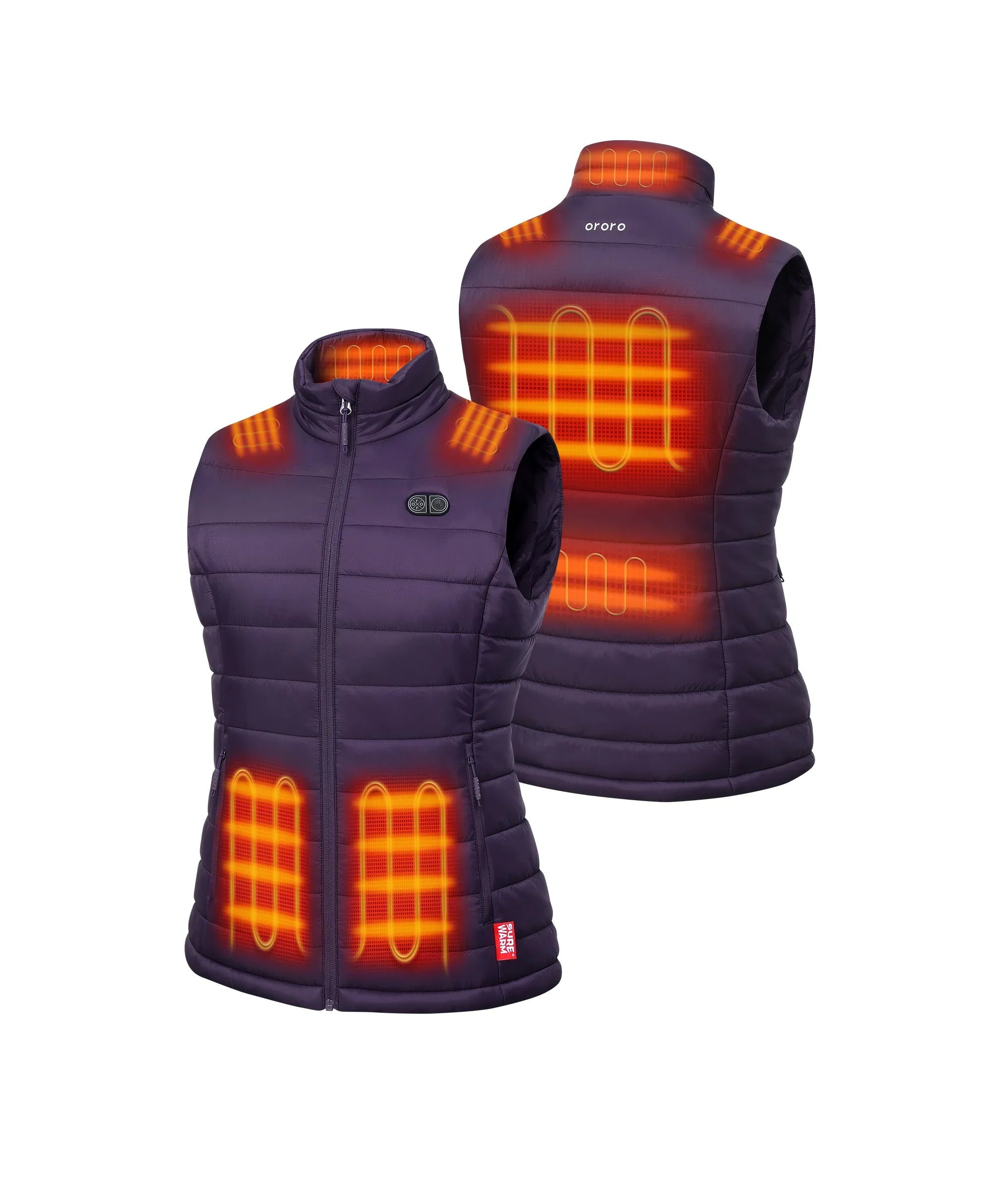 ORORO Heated (Open-box) SureWarm® Women's 7-Zone Dual-Control Classic Pro Heated Vest (Lower Back Heating) (Battery Set Not Included) - Image 17