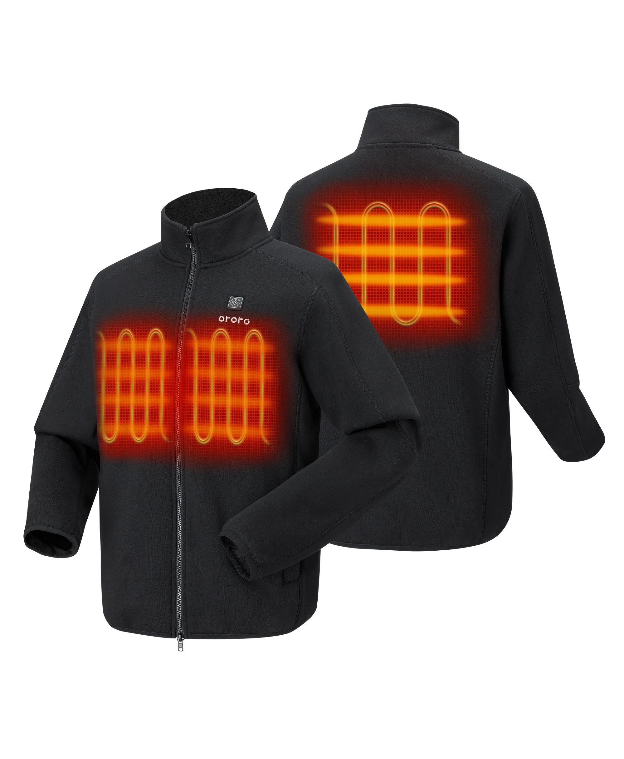 ORORO Heated Florence ORORO Heated Men's Heated Fleece Jacket - Black (Apparel Only) - Image 2
