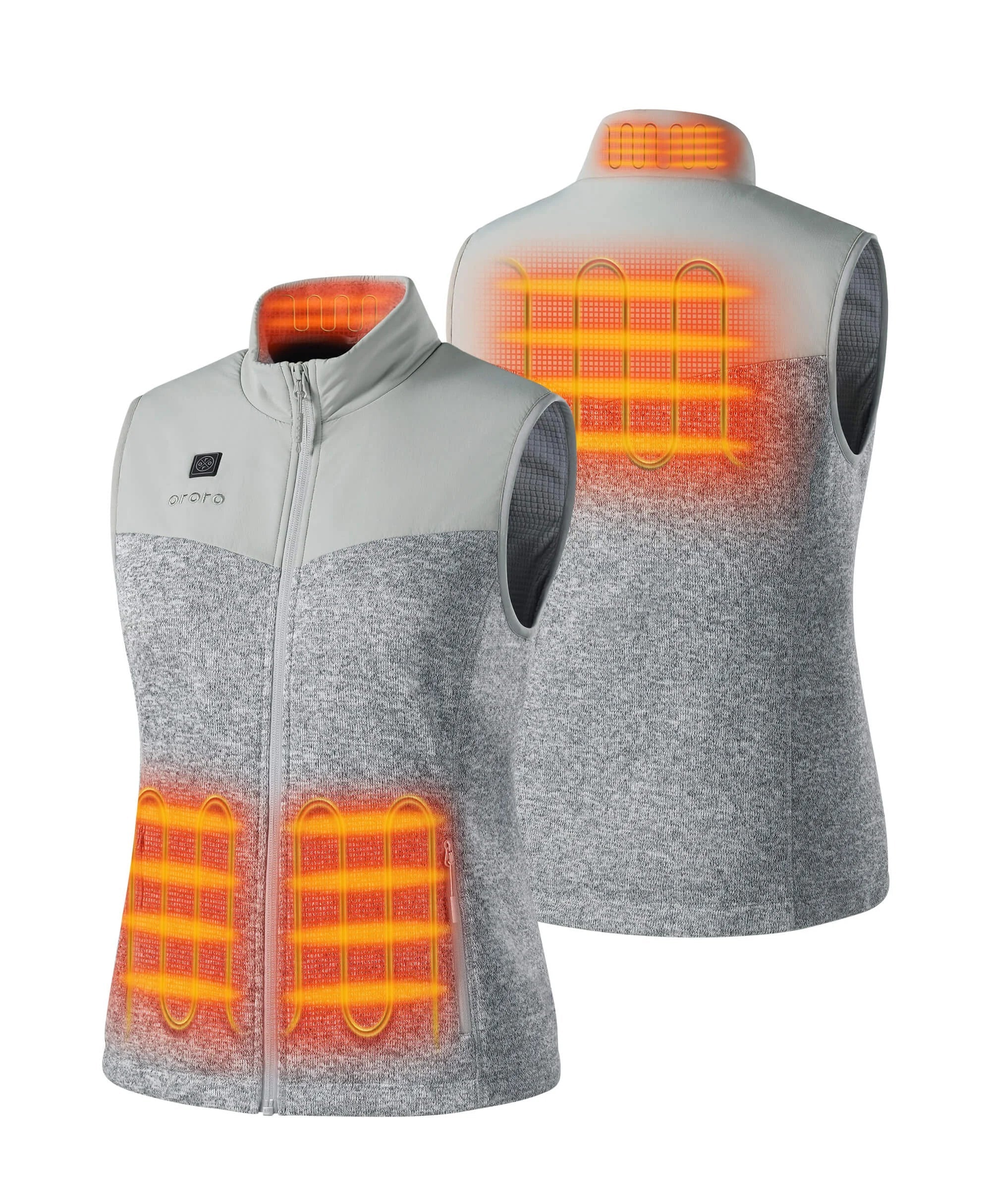 ORORO Heated Augusta Women's Heated Sweater Fleece Vest (Apparel Only) - Image 3