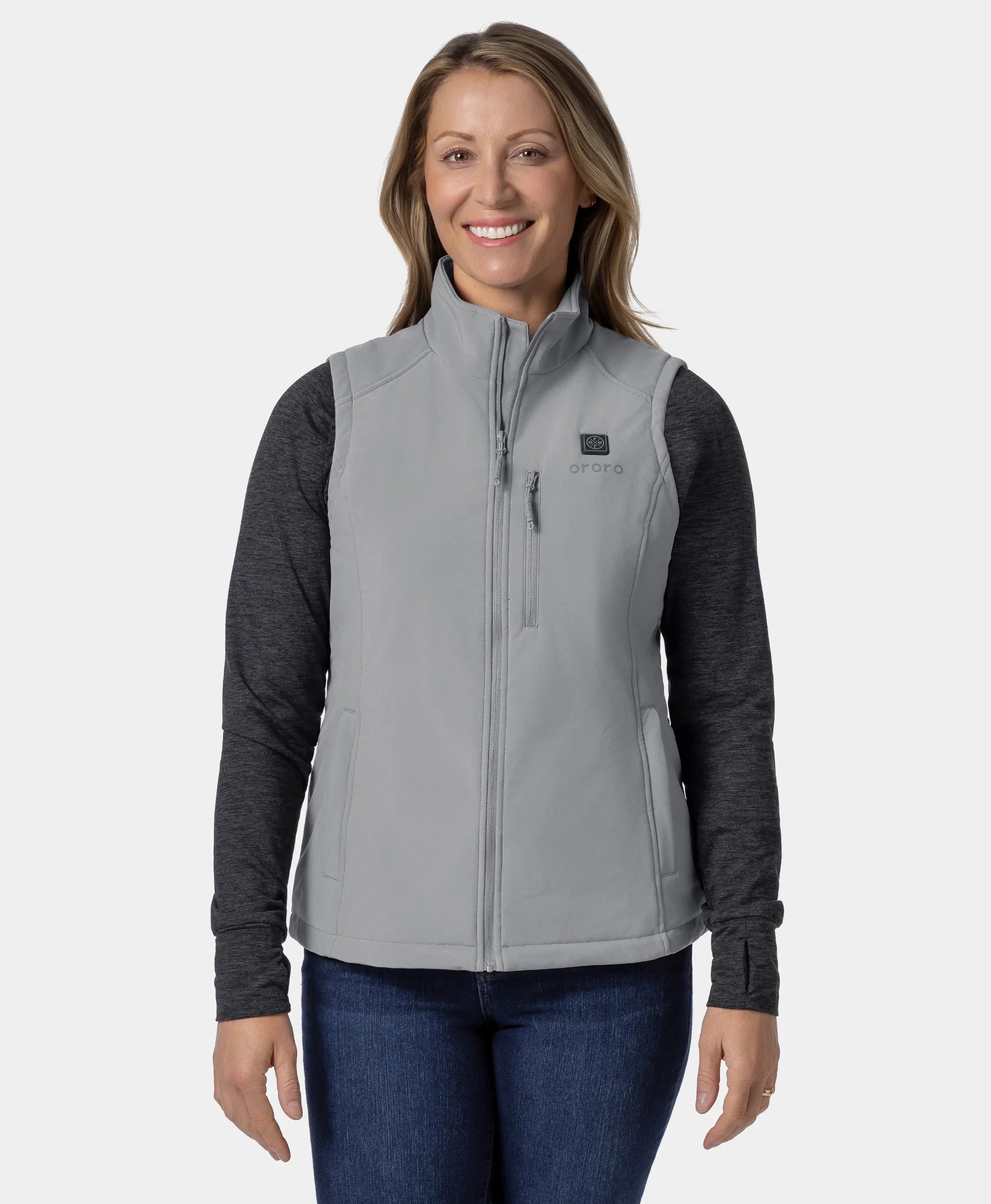 ORORO Heated Women's Heated Softshell Vest - Lower Back Heating (Apparel Only) - Image 35