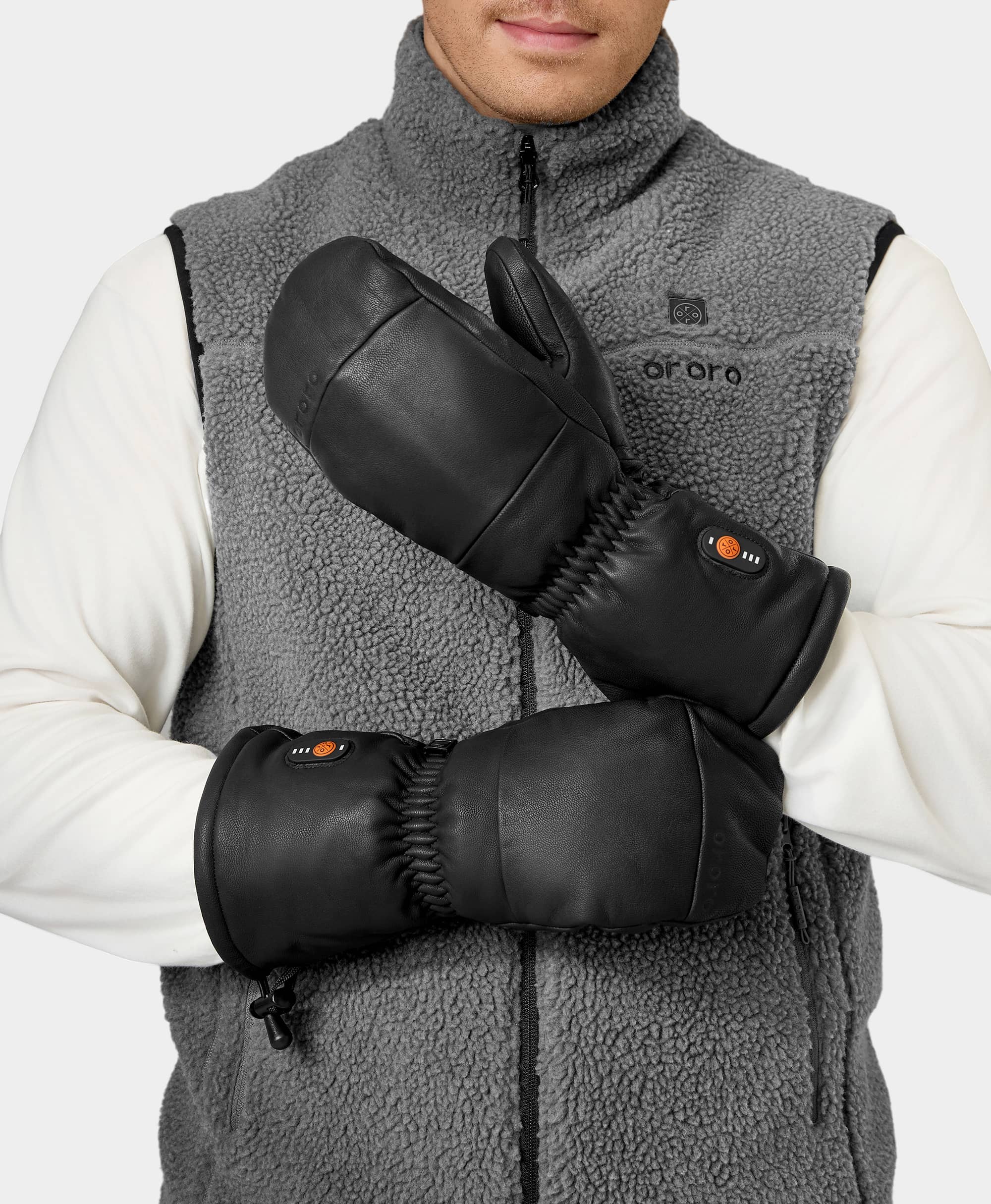 ORORO Heated (Open-box) Duluth Unisex Heated Leather Chopper Mittens - Image 14