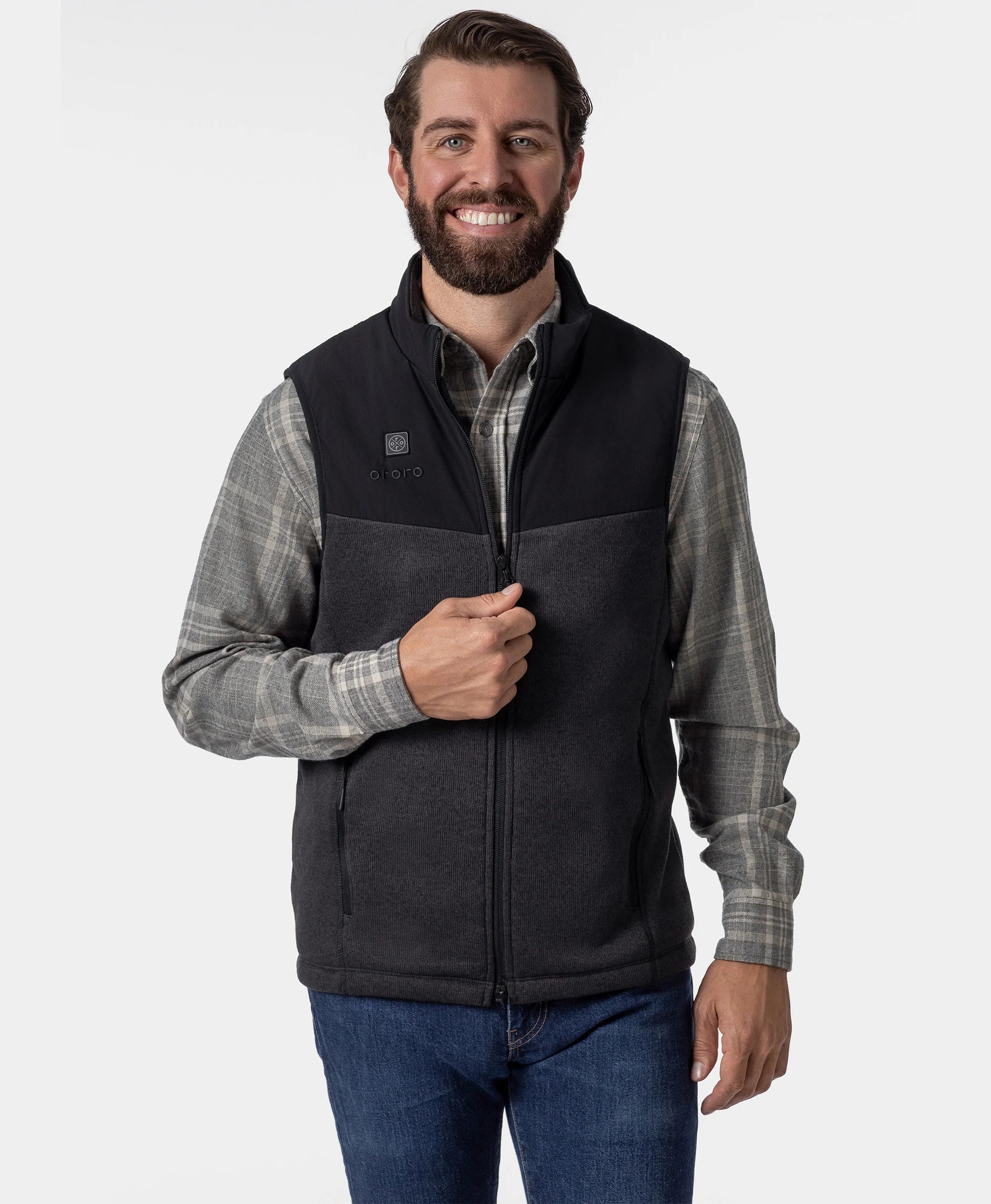ORORO Heated Augusta Men's Heated Sweater Fleece Vest - Image 2