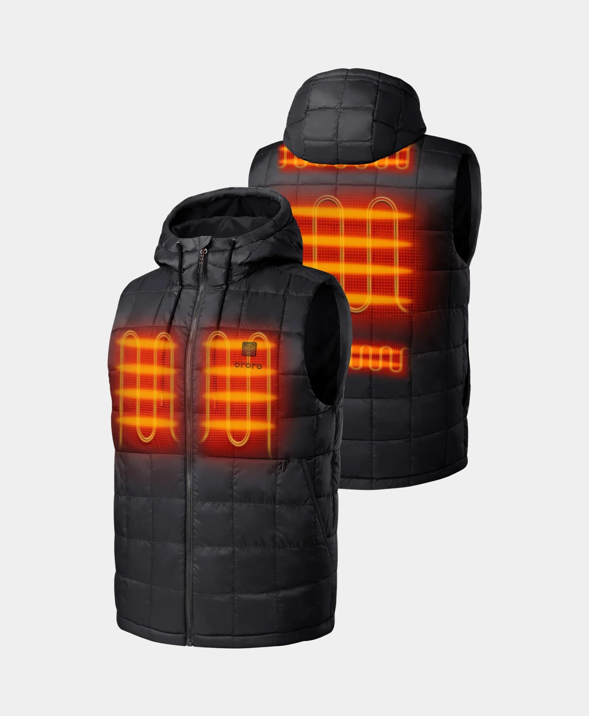 ORORO Heated PuffLyte™ Men's 5-Zone Hooded Heated Vest (Apparel Only) - Image 17