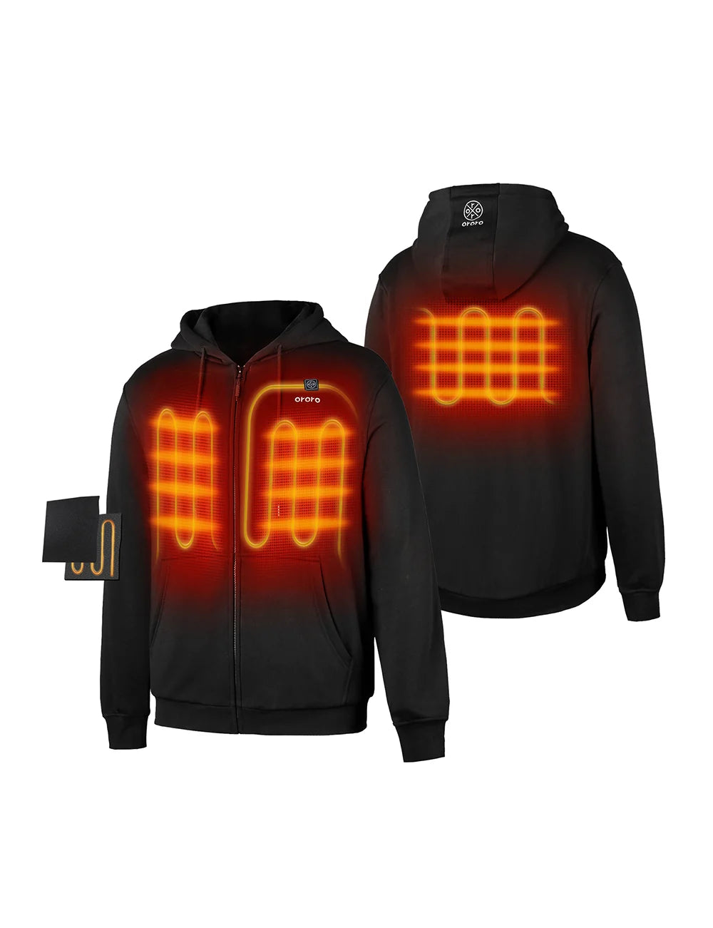 ORORO Heated Unisex Heated Fleece Hoodie (ORORO Heated Final Sale) - Image 11