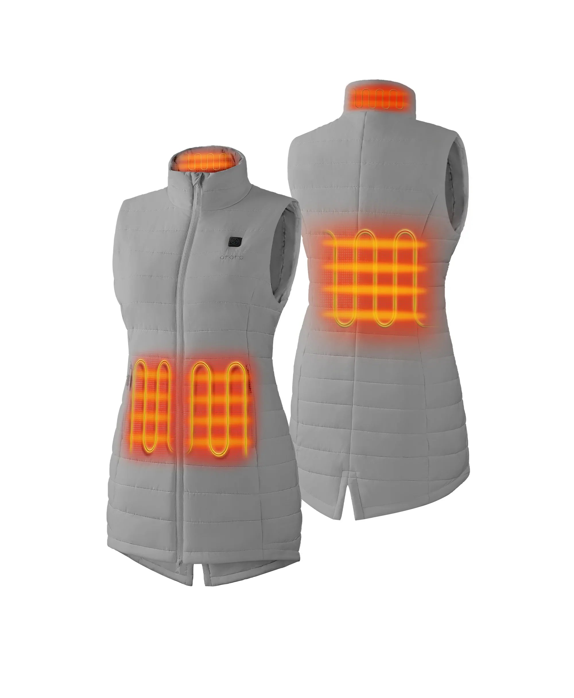 ORORO Heated Tribeca Women's Heated Long Puffer Vest (Apparel Only) - Image 29