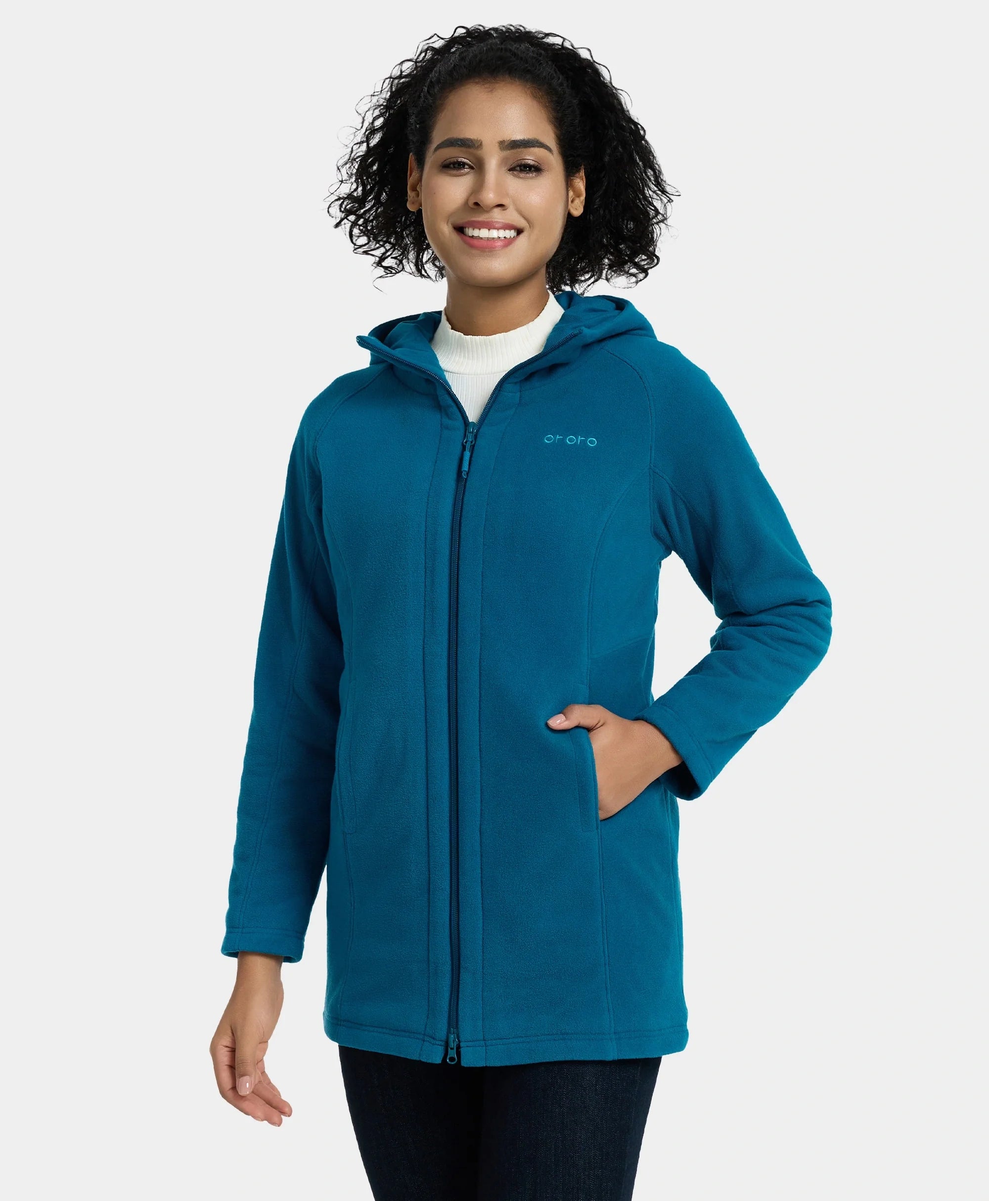 ORORO Heated Felicity Women's Heated Fleece Hoodie Jacket (Apparel Only) - Image 14