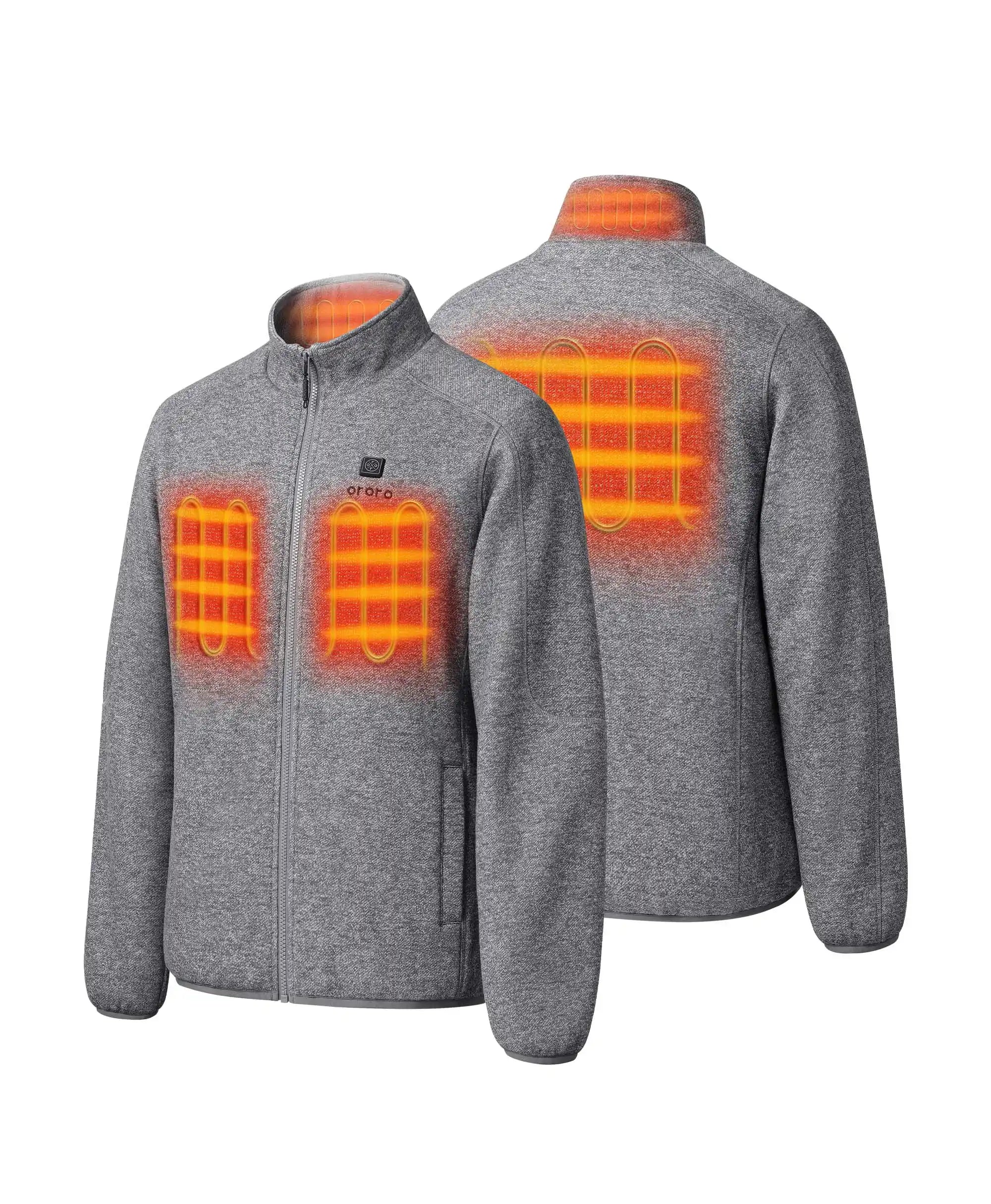 ORORO Heated Men's Heated Full-Zip Fleece Jacket - Image 2