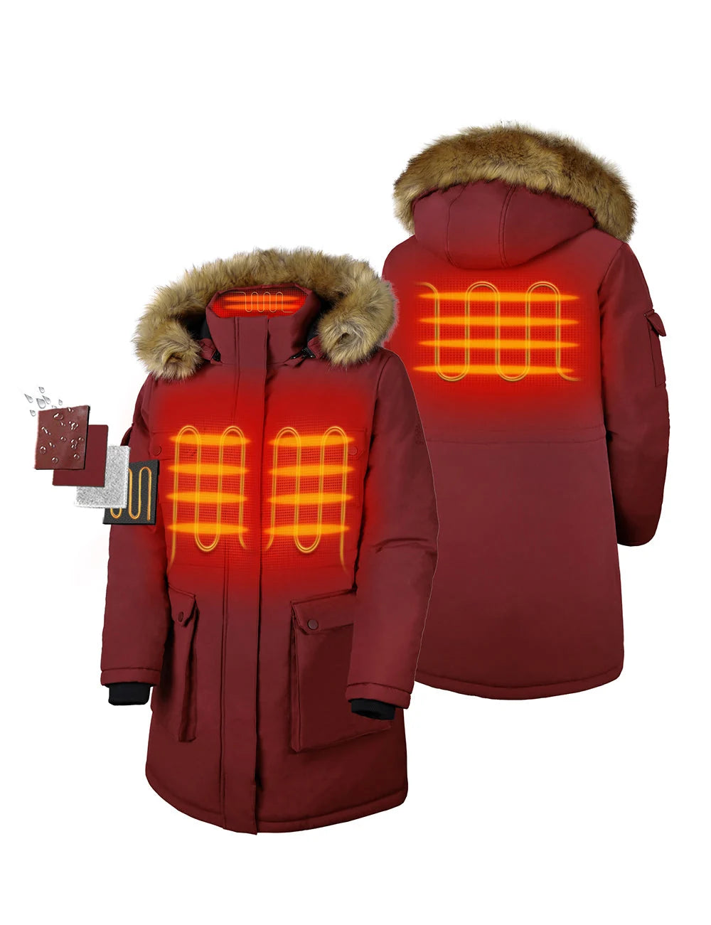 ORORO Heated (Open-box) Women's Heated Thermolite® Parka (4 Heating Zones) (Battery Set Not Included) - Image 16
