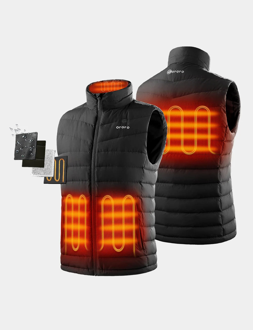 ORORO Heated Men's Heated Lightweight Down Vest - Image 15