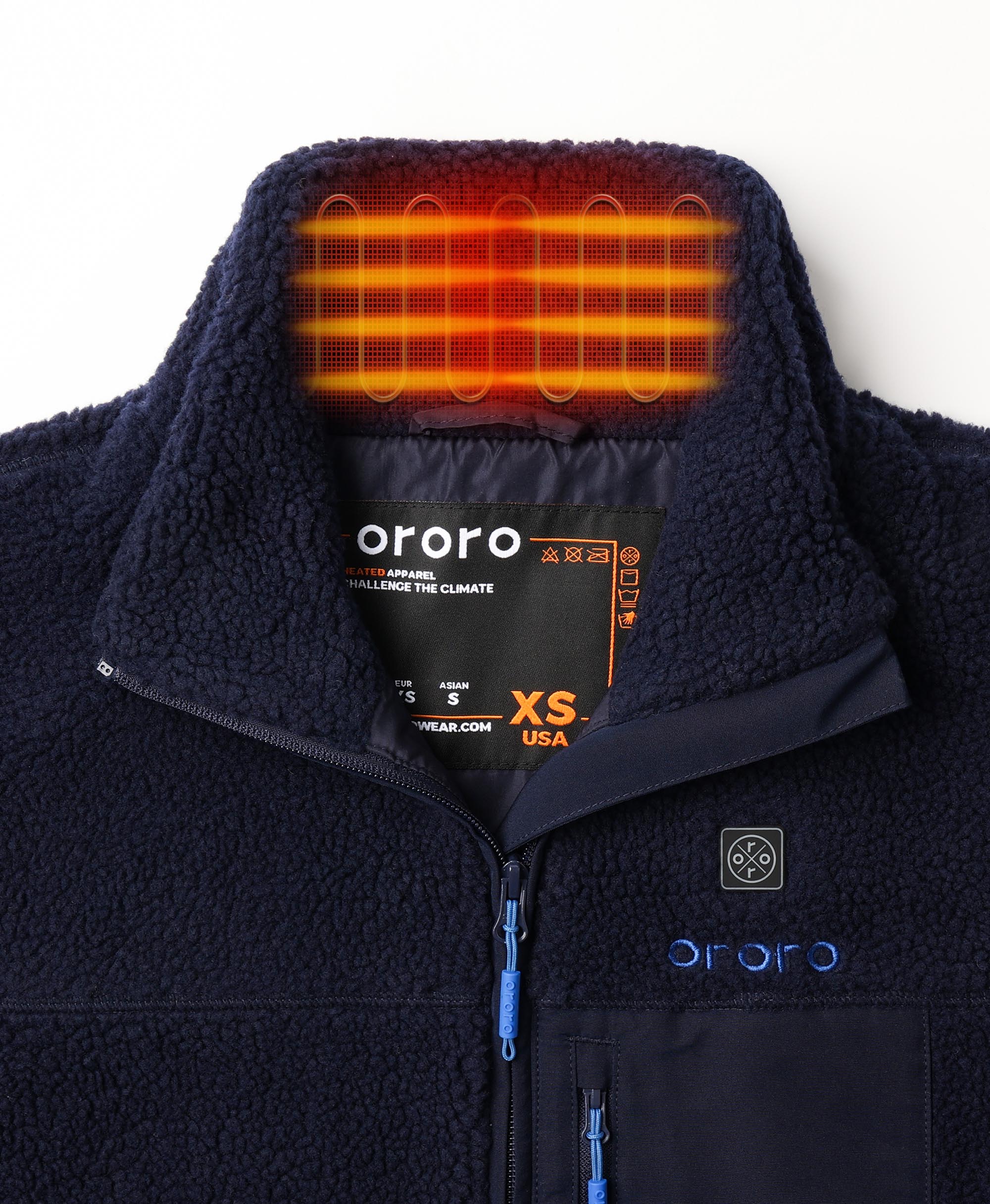 ORORO Heated Women's Colorblock Recycled Fleece Heated Jacket (ORORO Heated Final Sale) - Image 17