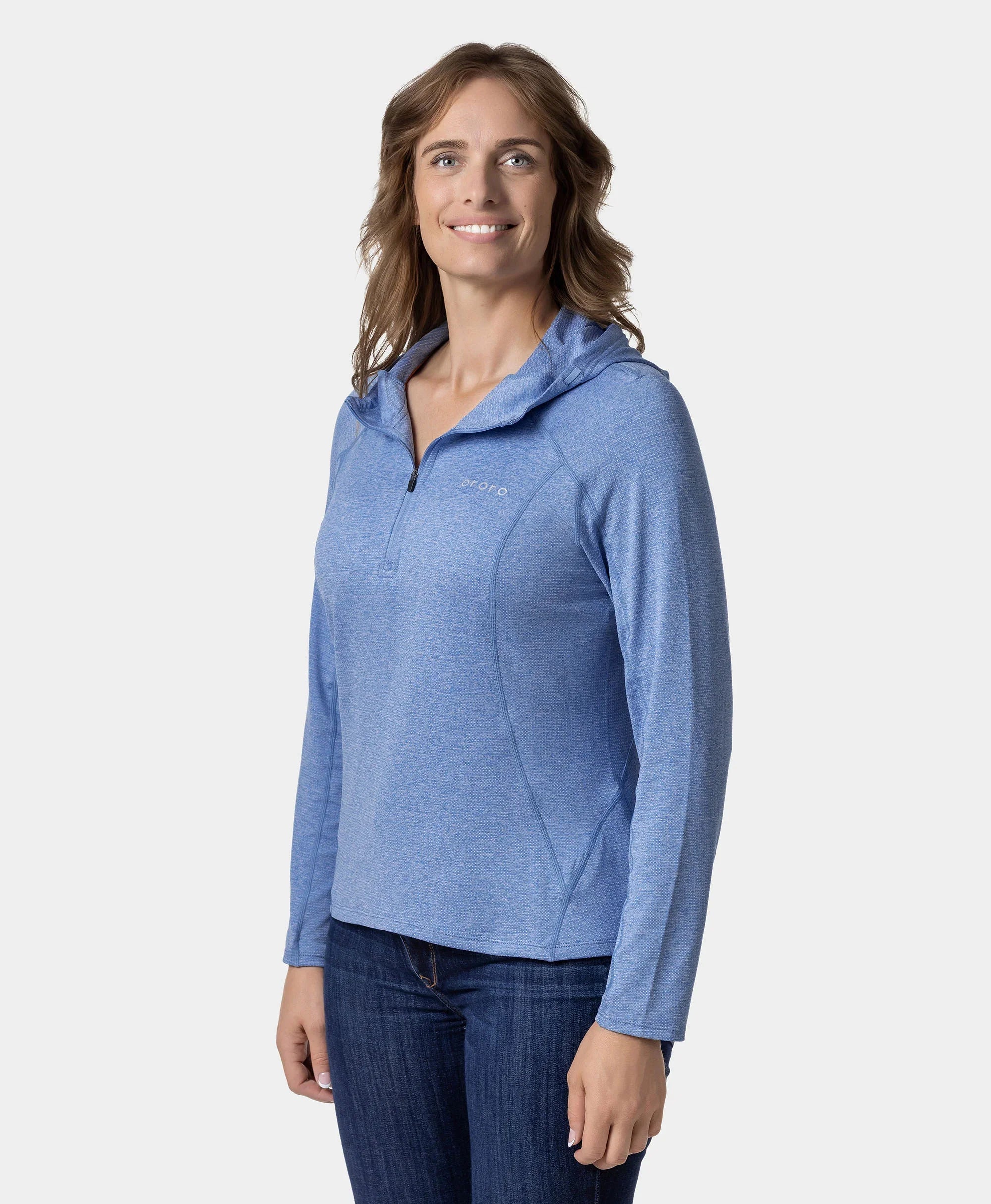 ORORO Heated Women’s TechTrail ¼-Zip Hoodie - Image 42