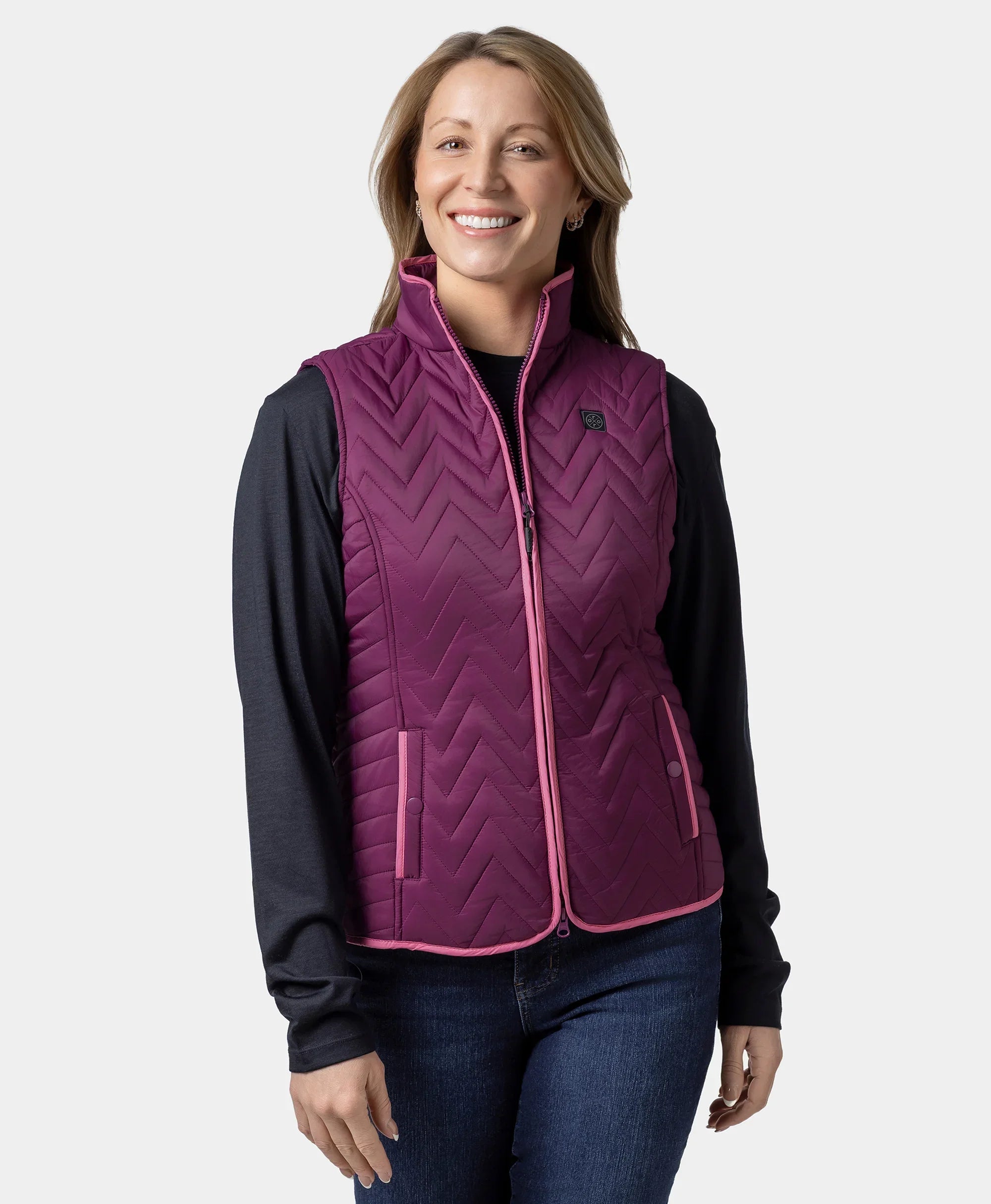 ORORO Heated Women's Heated Chevron Quilted Vest