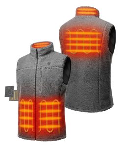 Alternative view of ORORO Heated Men's Heated Recycled Fleece Vest - Gray (ORORO Heated Final Sale)