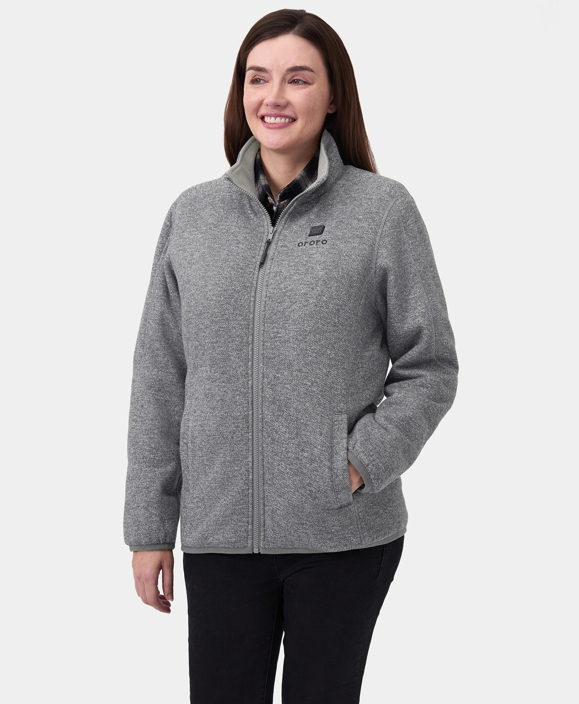 ORORO Heated Women's Heated Full-Zip Fleece Jacket - Image 11