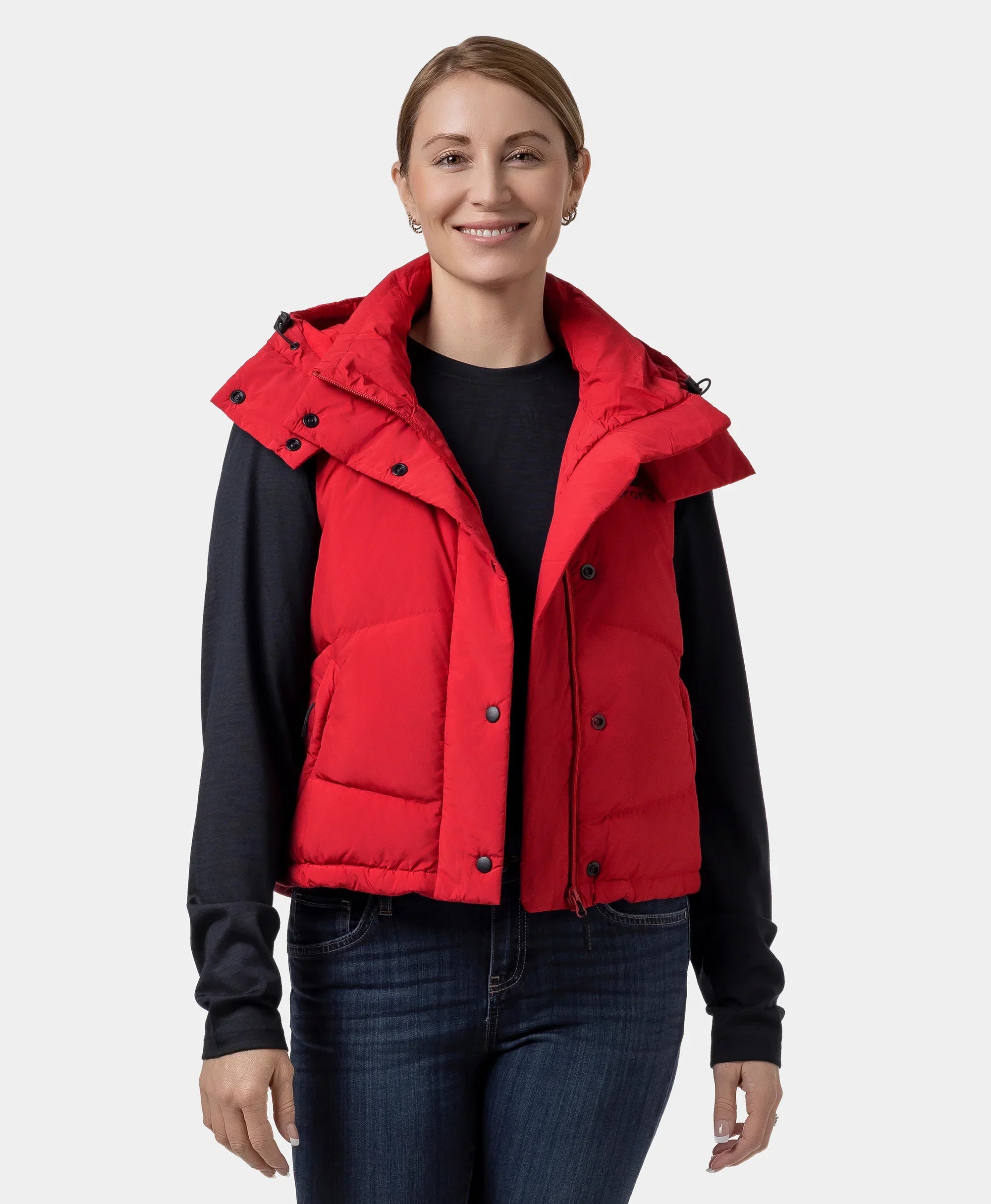 ORORO Heated Women's Heated Cropped Puffer Down Vest - Image 7