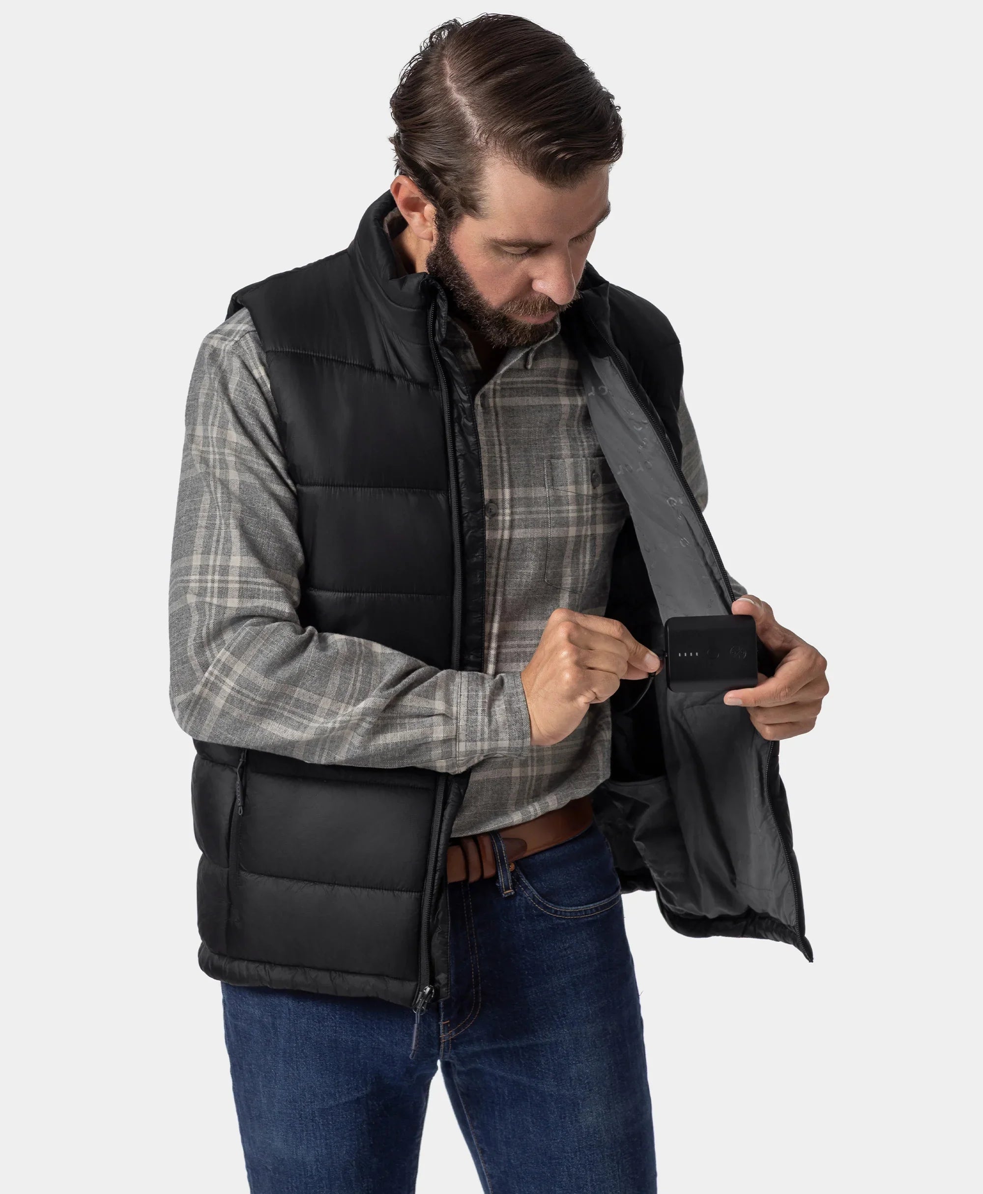 ORORO Heated SureWarm® Men's 7-Zone Dual-Control Classic Pro Heated Vest (Lower Back Heating) (Apparel Only) - Image 8