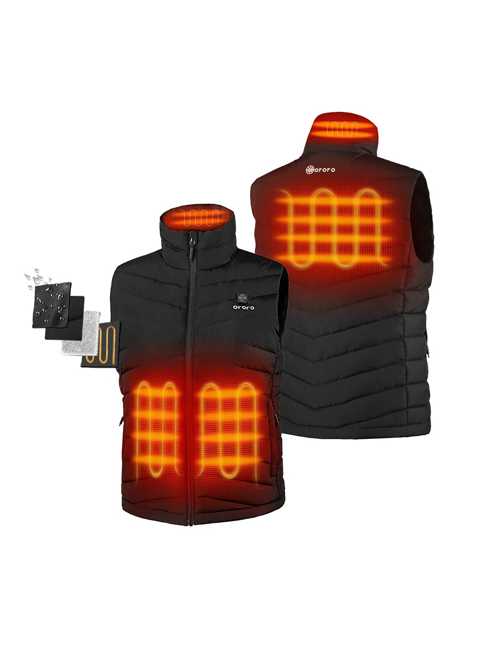 ORORO Heated Women's Heated Lightweight Down Vest - Image 2