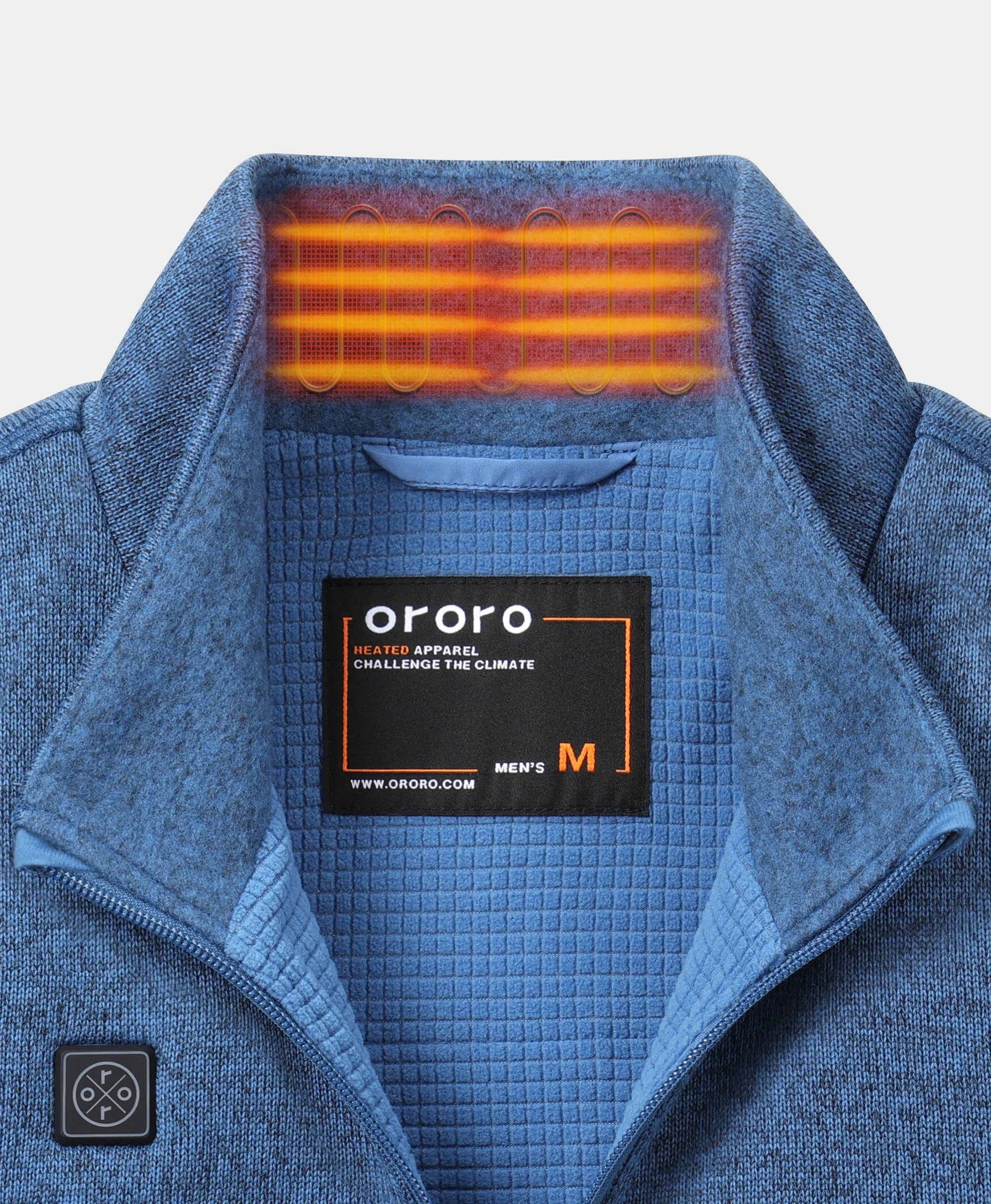 ORORO Heated Augusta Tournament ORORO Heated Men's 4-Zone Heated Sweater Fleece Vest - Image 10