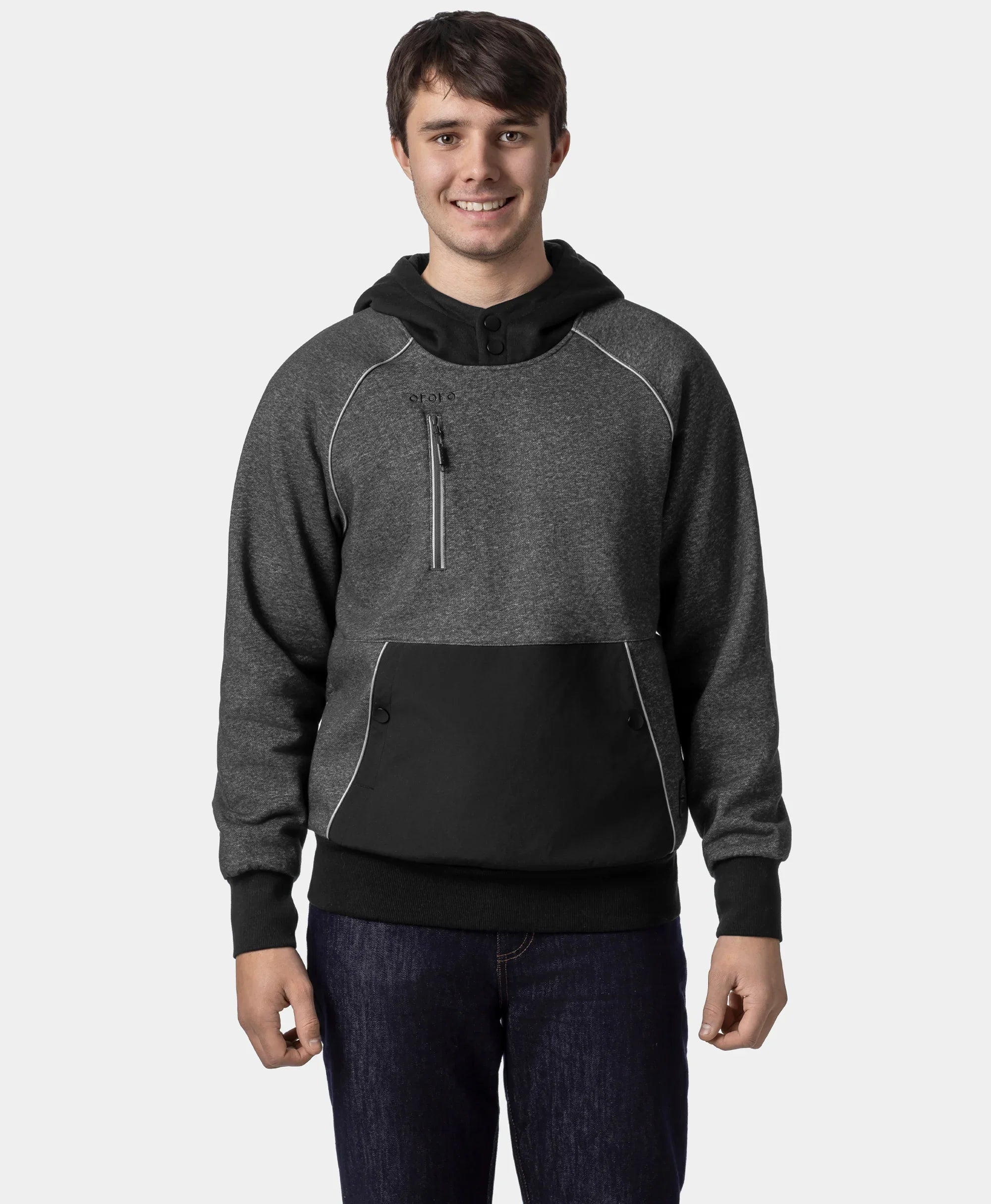 ORORO Heated (Open-box) Indy Unisex 6-Zone Dual-Control Heated Hoodie Pullover (Battery Set Not Included) - Image 4