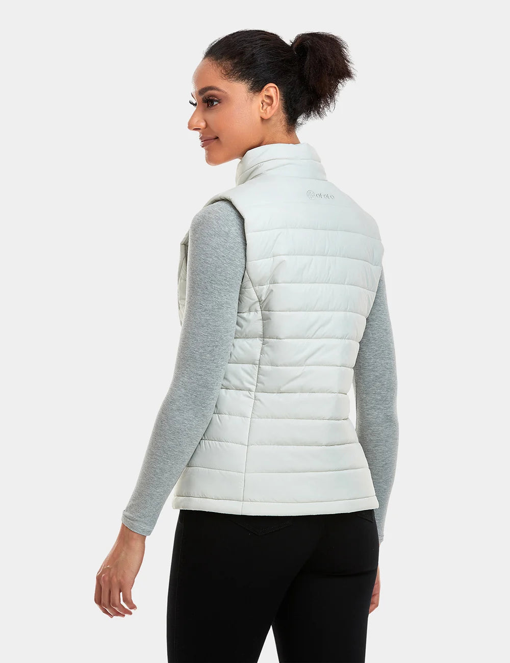 ORORO Heated Women's Classic Heated Vest - Off-White - Image 4