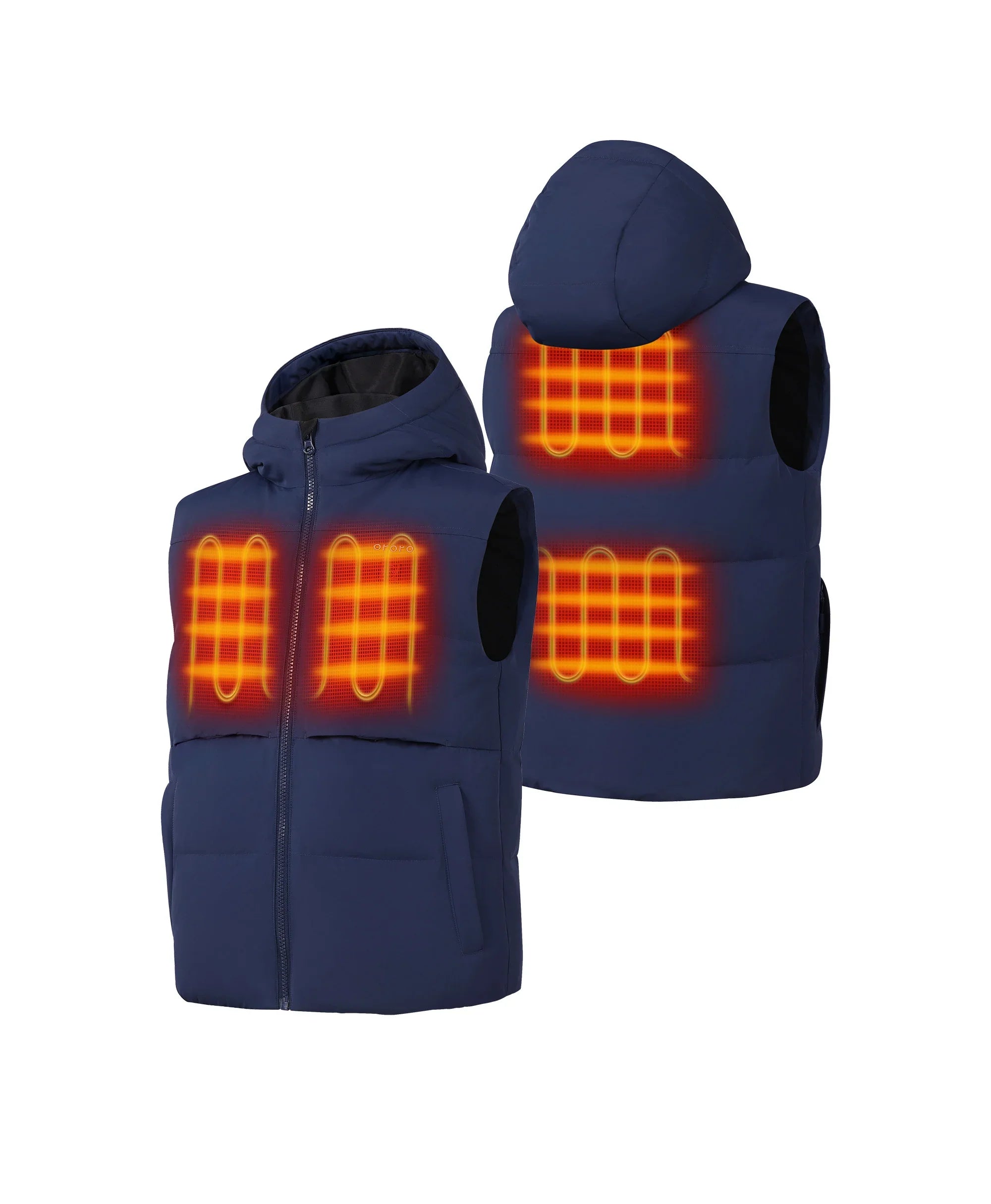 ORORO Heated Kids' 4-Zone Hooded Heated Down Vest - Image 16