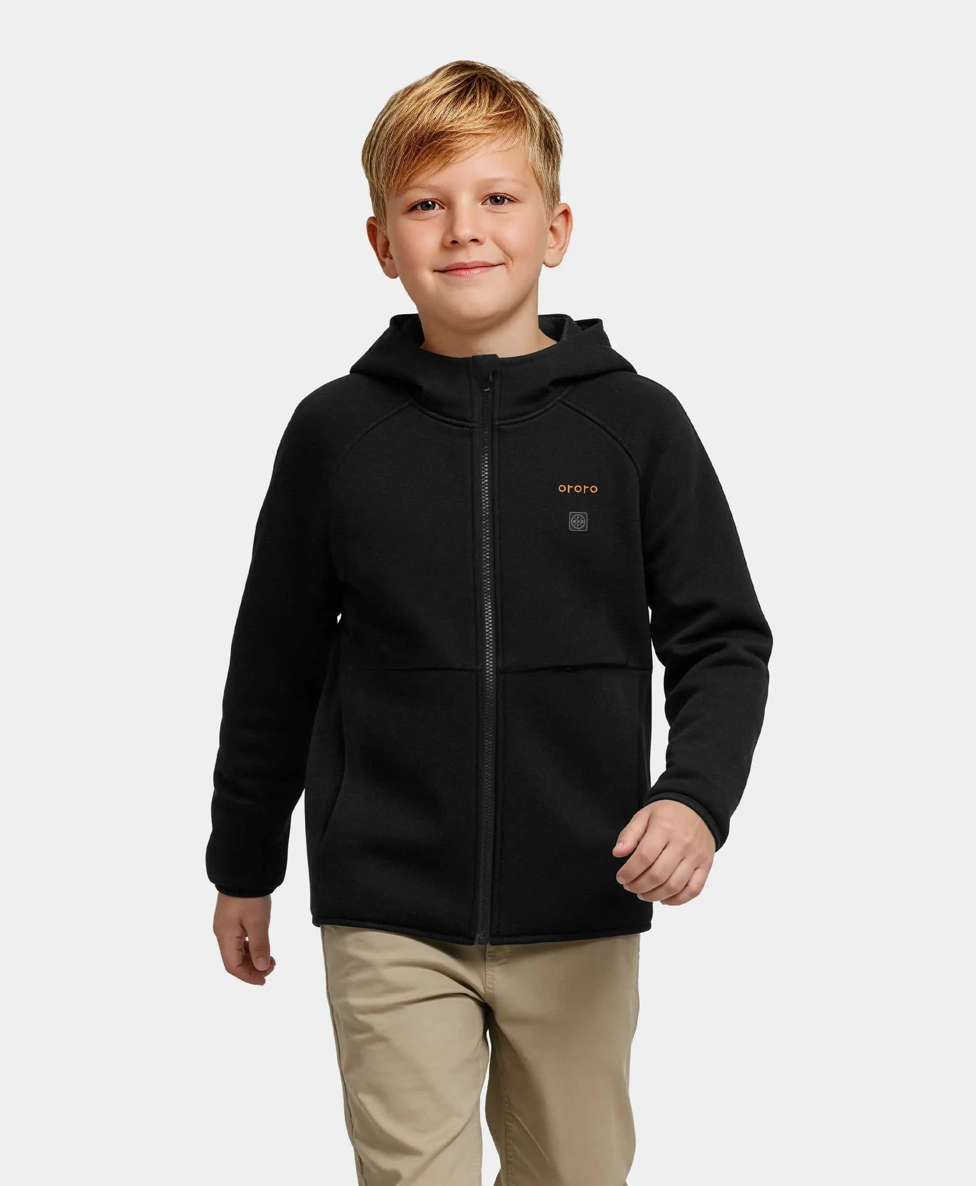 ORORO Heated (Open-box) Kids' 4-Zone Heated Full-Zip Fleece Hoodie (Battery Set Not Included) - Image 15