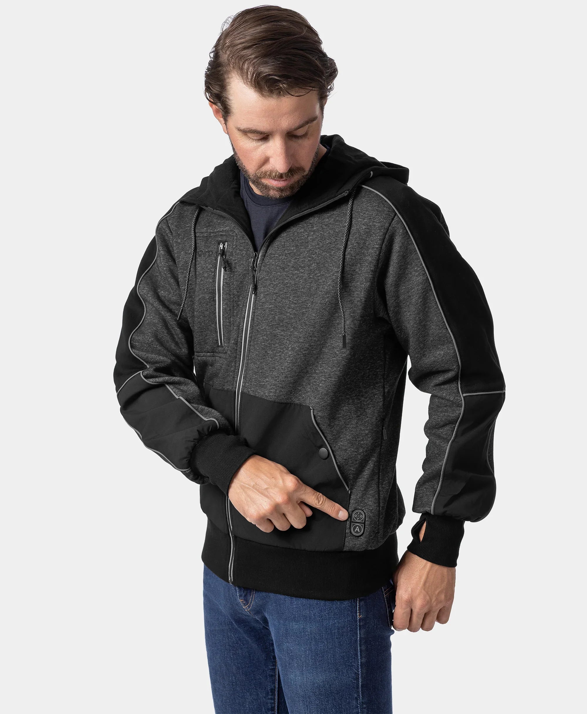 ORORO Heated (Open-box) Wayne Unisex 5-Zone Heated Full-Zip Hoodie (Battery Set Not Included) - Image 8