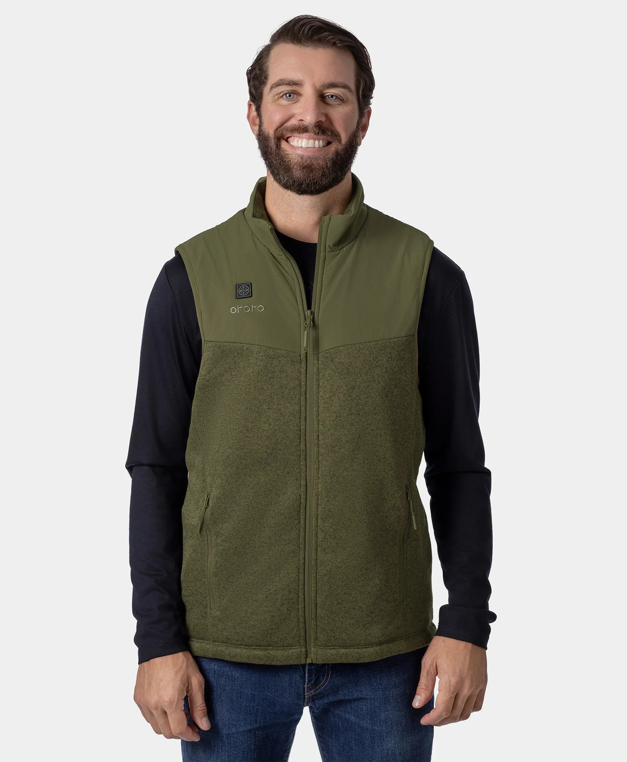 ORORO Heated Augusta Men's Heated Sweater Fleece Vest - Image 14