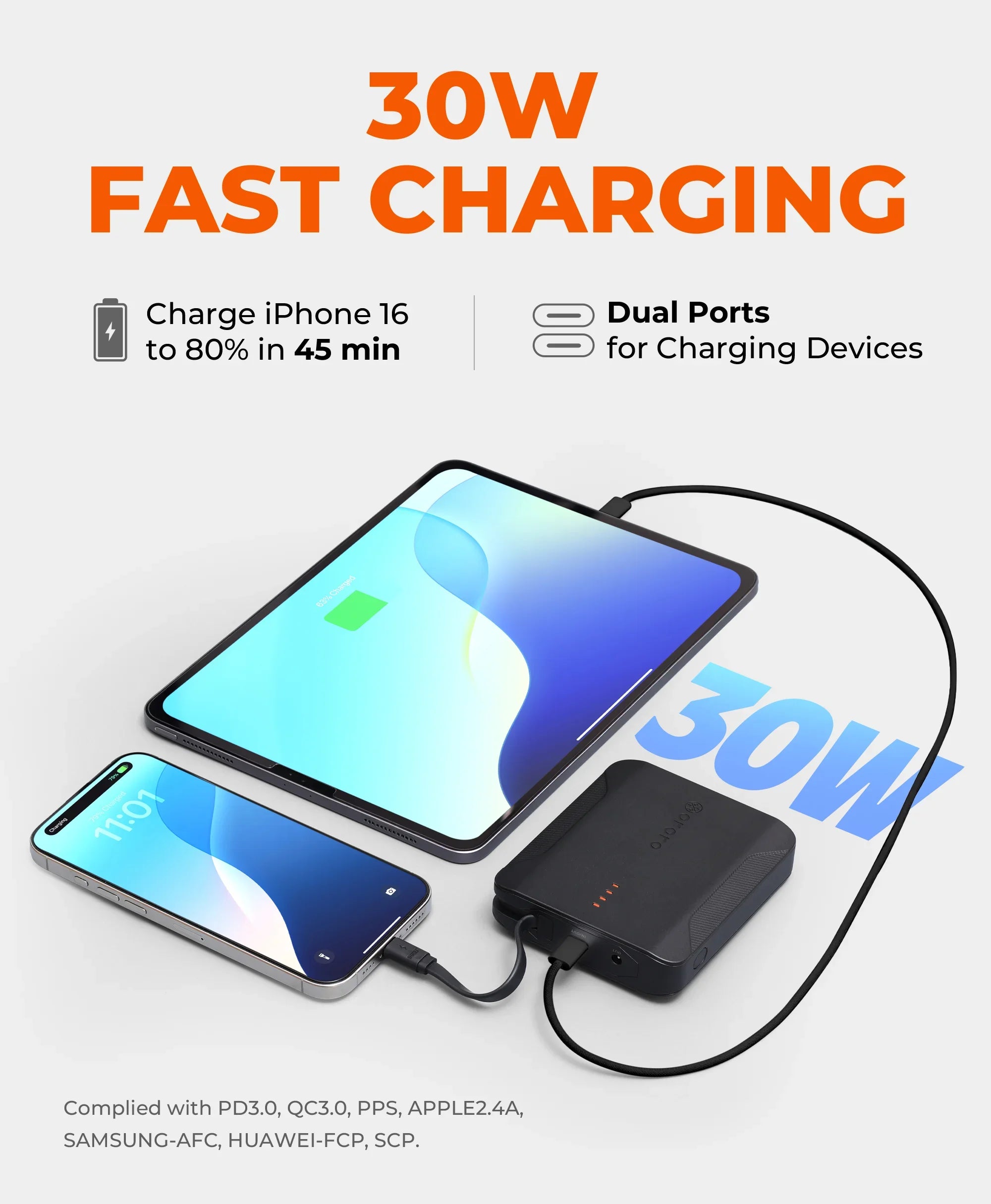 ORORO Heated PD 7K Rechargeable Battery (USB-C, 30W Power Delivery) - Image 7