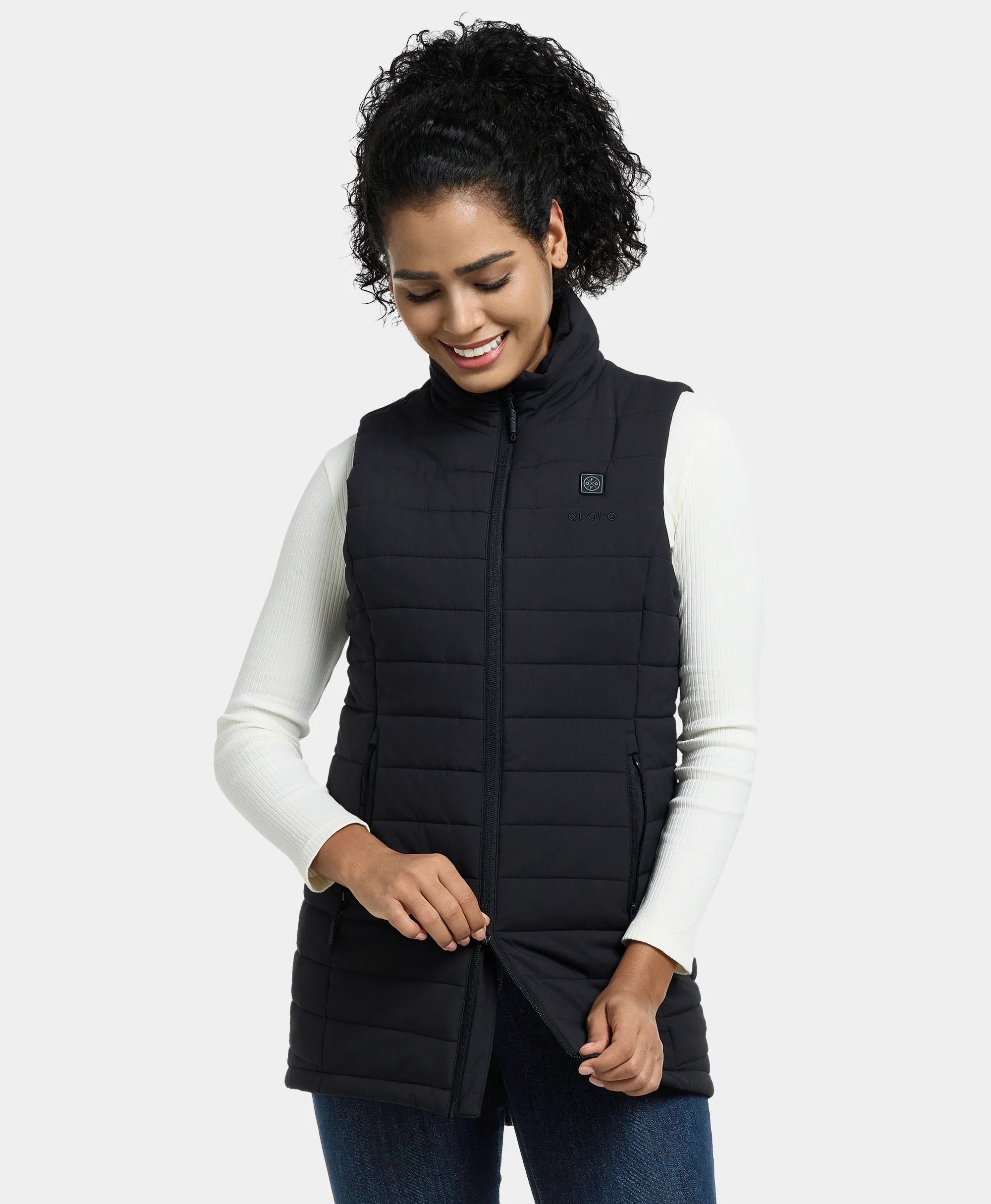 ORORO Heated Tribeca Women's Heated Long Puffer Vest - Image 49